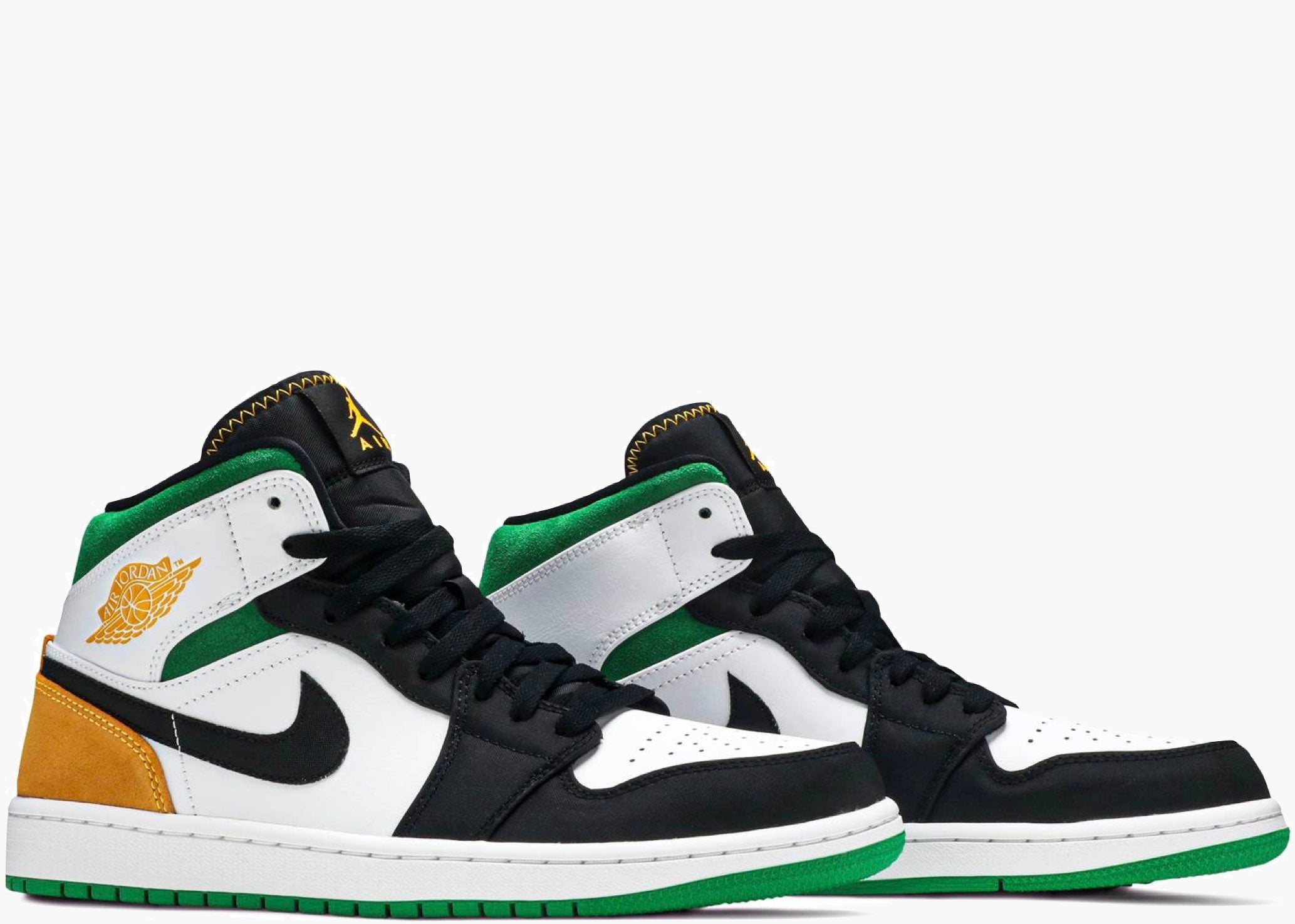 Nike Air Jordan 1 Mid Se White Laser Orange Lucky Green 852542-101 Hype Clothinga