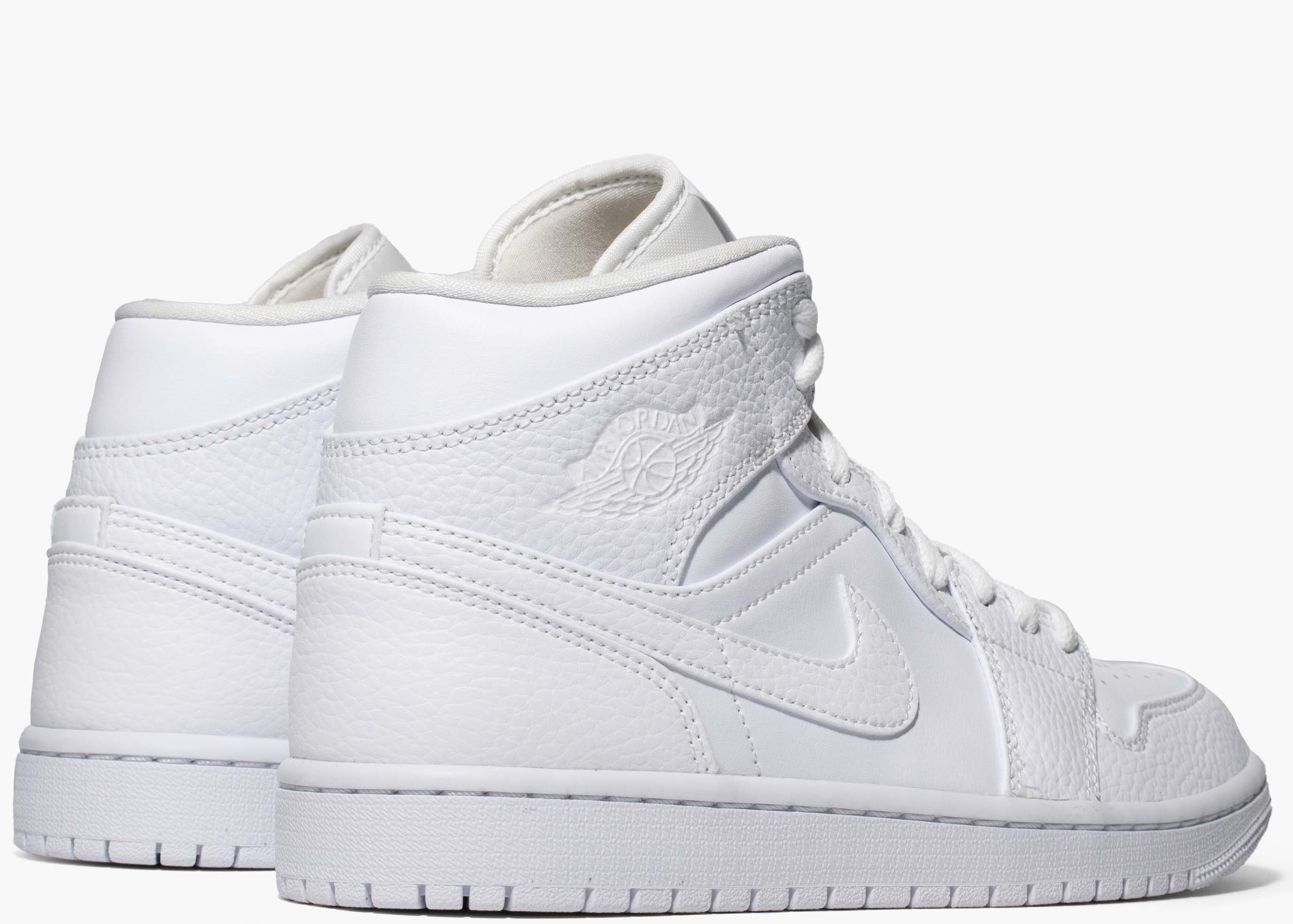 Nike Air Jordan 1 Mid Triple White 2.0 554724-130 Hype Clothinga Limited Edition