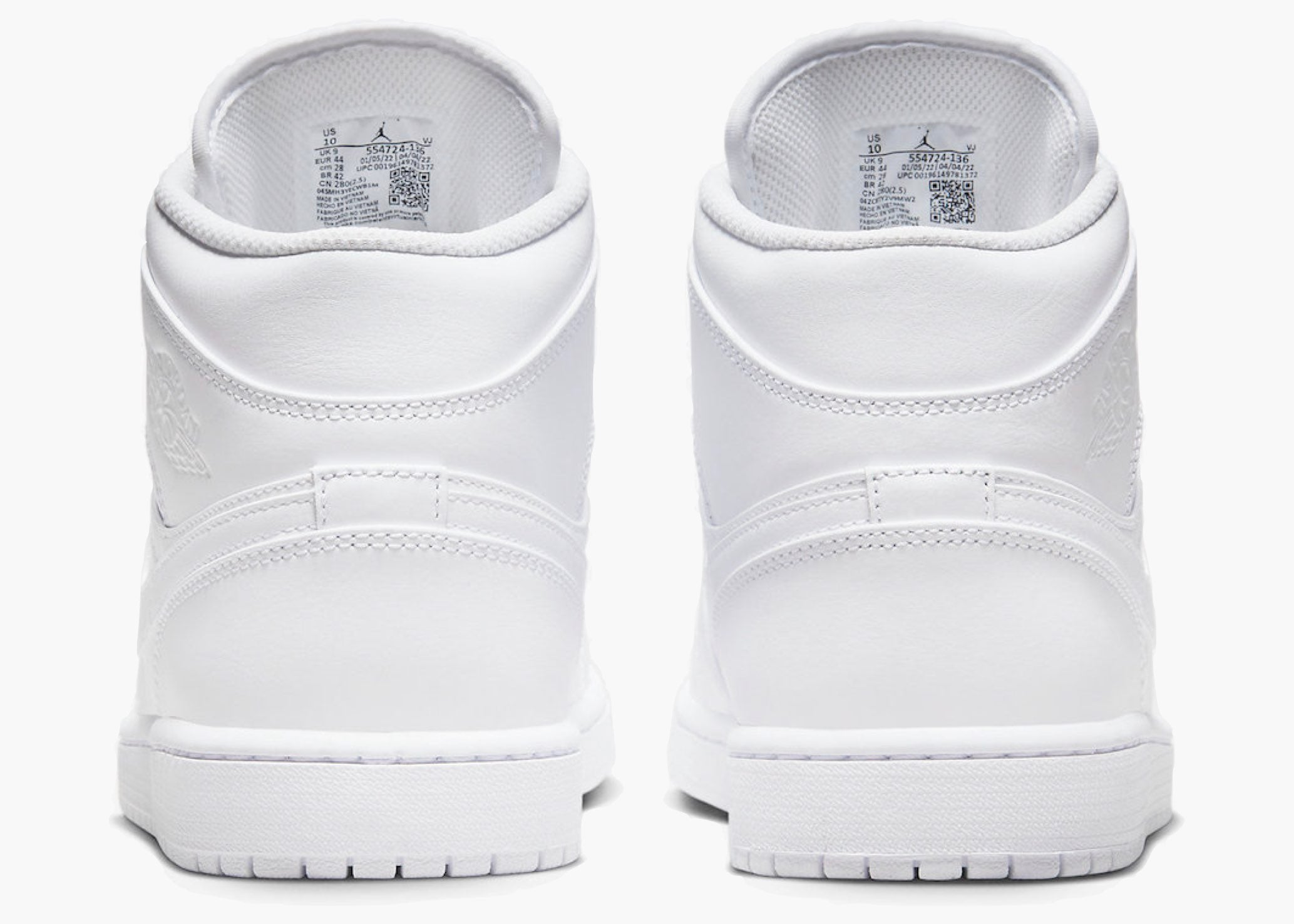 Nike Air Jordan 1 Mid Triple White (2022) 554724-136 Hype Clothinga Limited Edition