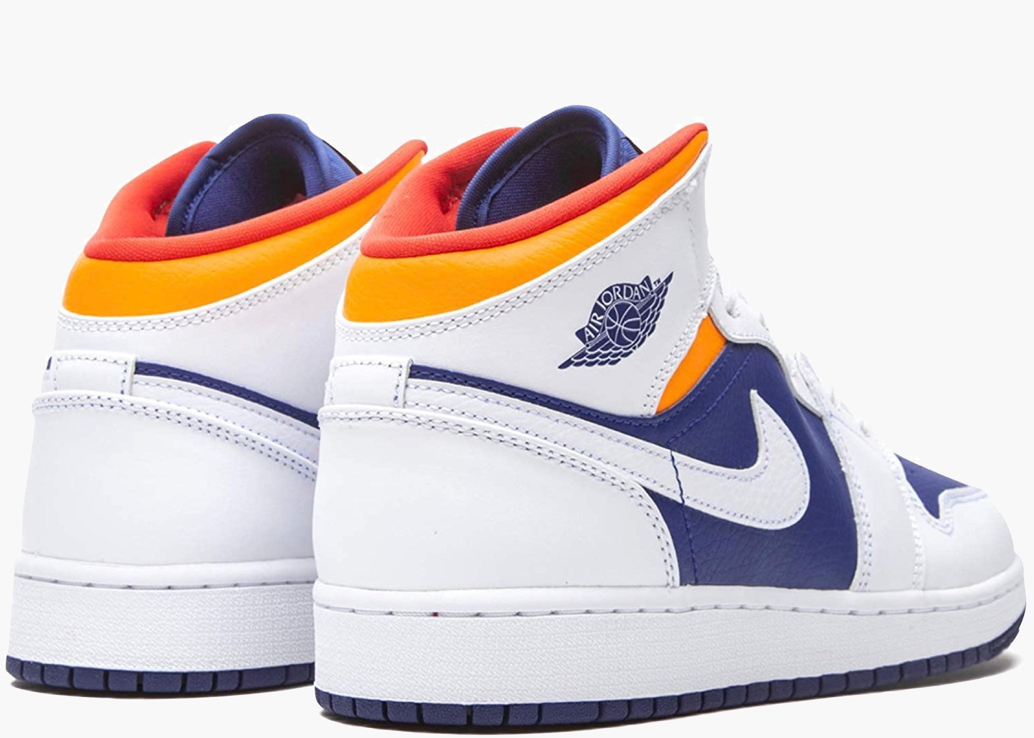 Nike Air Jordan 1 Mid White Laser Orange Deep Royal Blue (GS) 554725-131 Hype Clothinga Limited Edition
