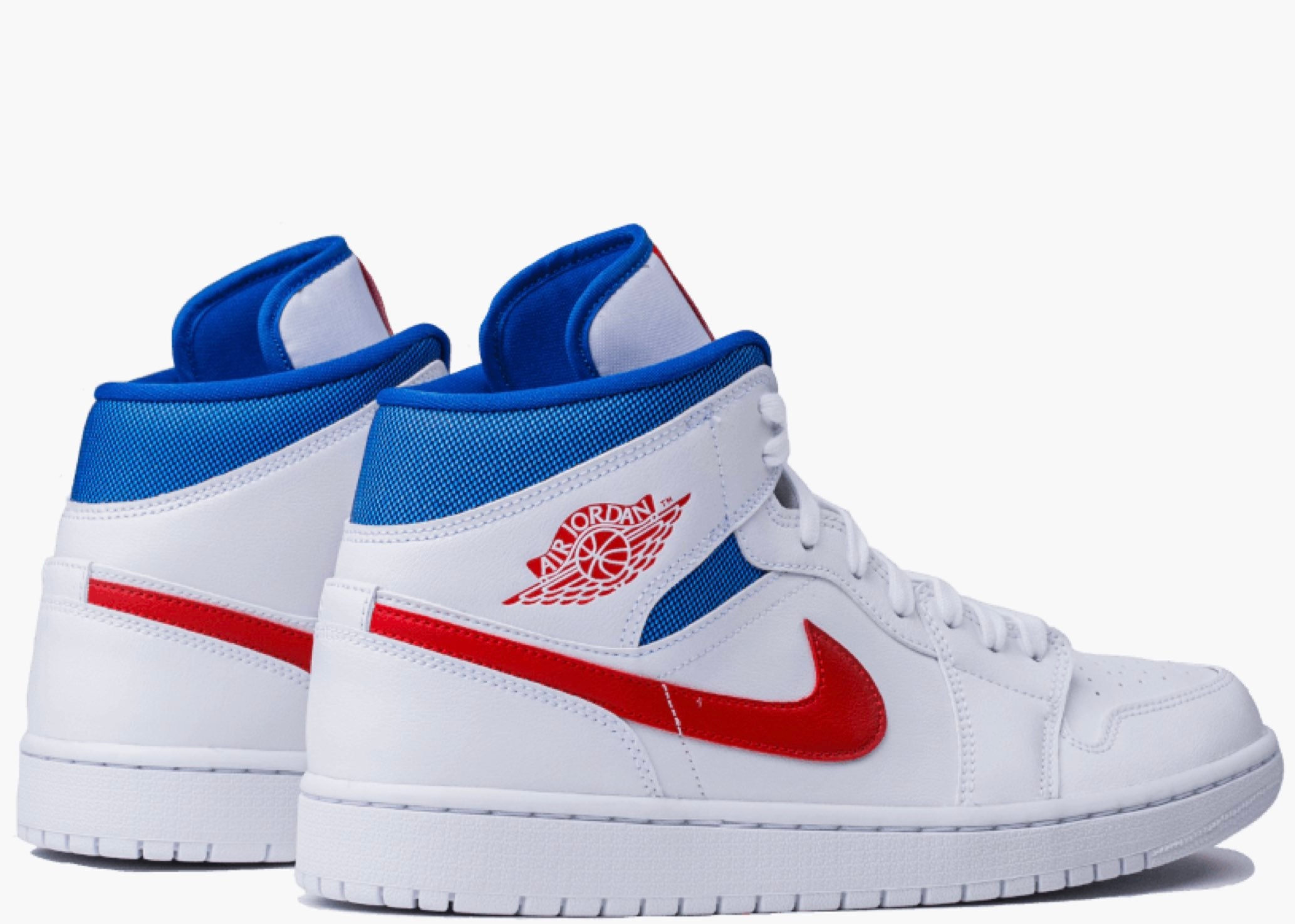 Nike Air Jordan 1 Mid White Red Royal (W) BQ6472-164 Hype Clothinga Limited Edition