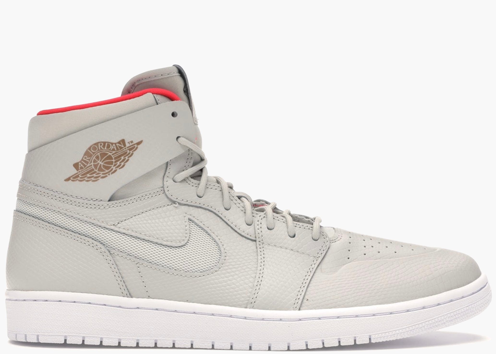 Nike Air Jordan 1 Retro High Nouveau Pure Platinum Bright Crimson  819176-050 Hype Clothinga Limited Edition