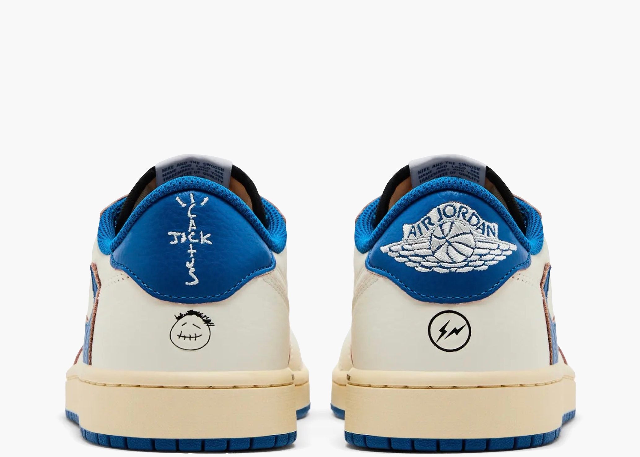 Nike Air Jordan 1 Retro Low OG SP Fragment x Travis Scott Sail Military Blue DM7866-104 Hype Clothinga Limited Edition