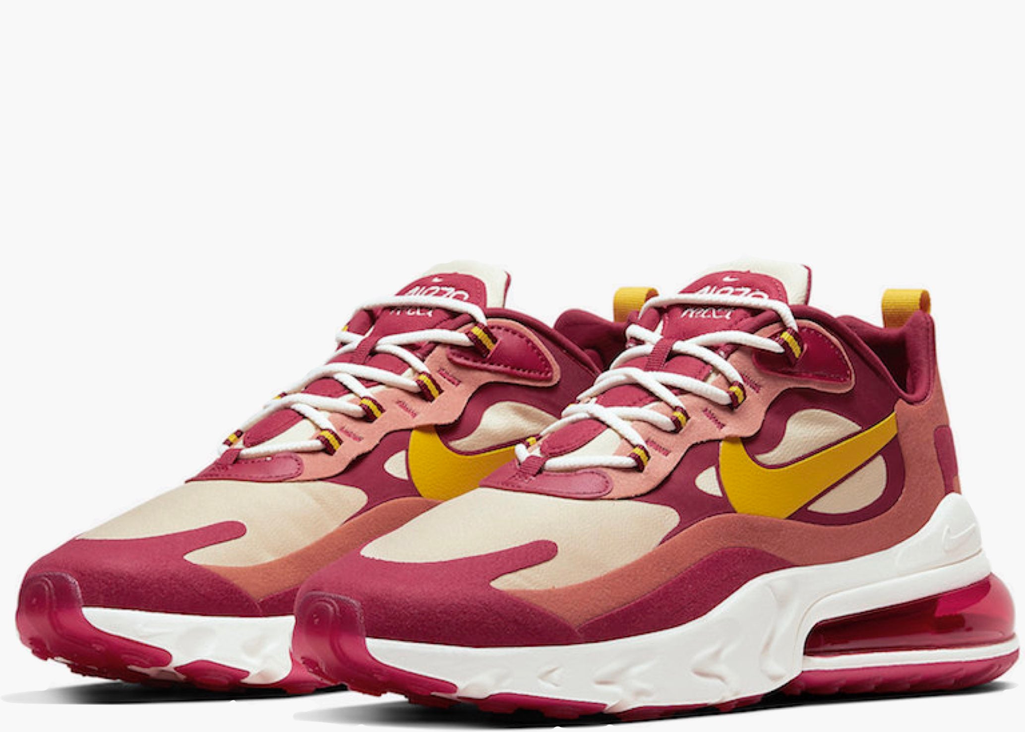 Nike Air Max 270 React Noble Red Team Gold