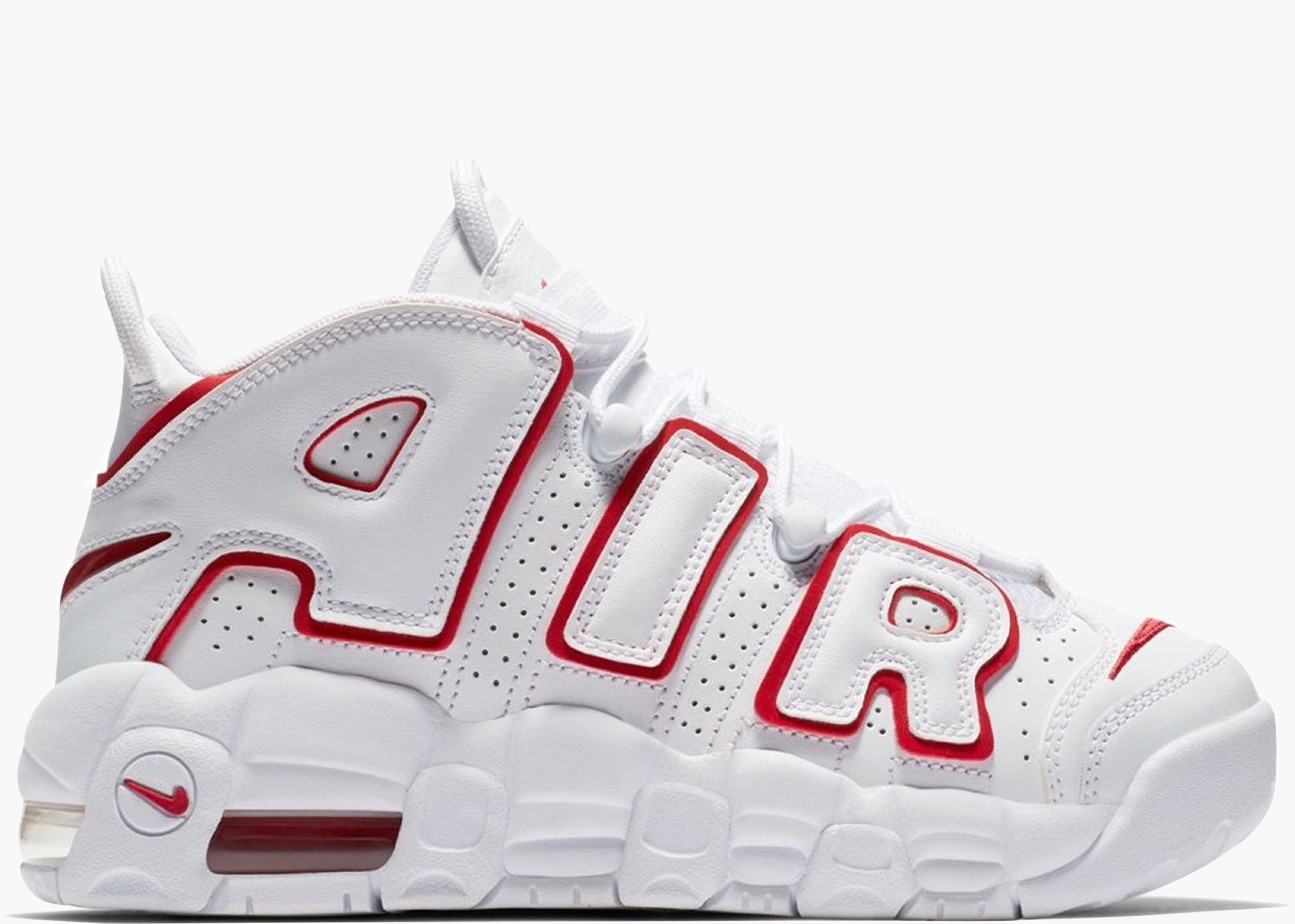 Nike Air More Uptempo White Varsity Red Outline (GS)