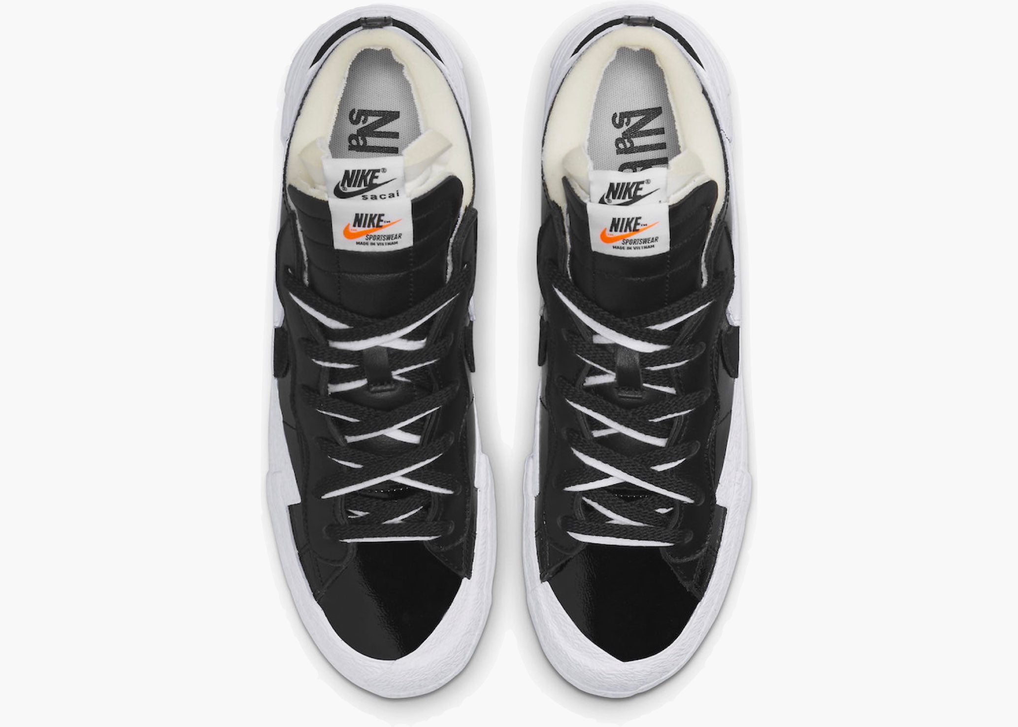 Nike Blazer Low Sacai Black Patent Leather Hype Clothinga Limited Edition