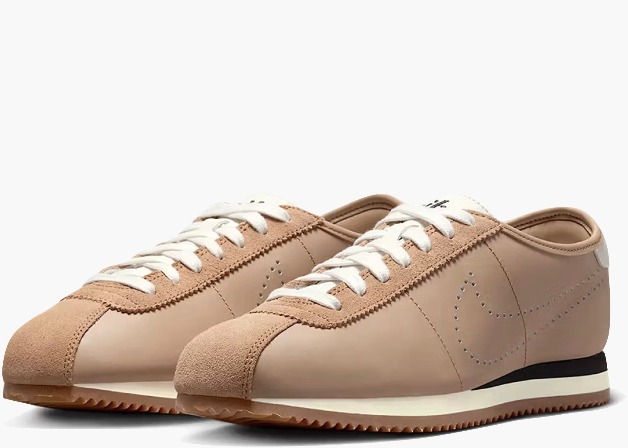 Nike Cortez Leather Pale Shale Sail Perforated Swoosh (W) HQ1841-200 Hype Clothinga Limited Edition