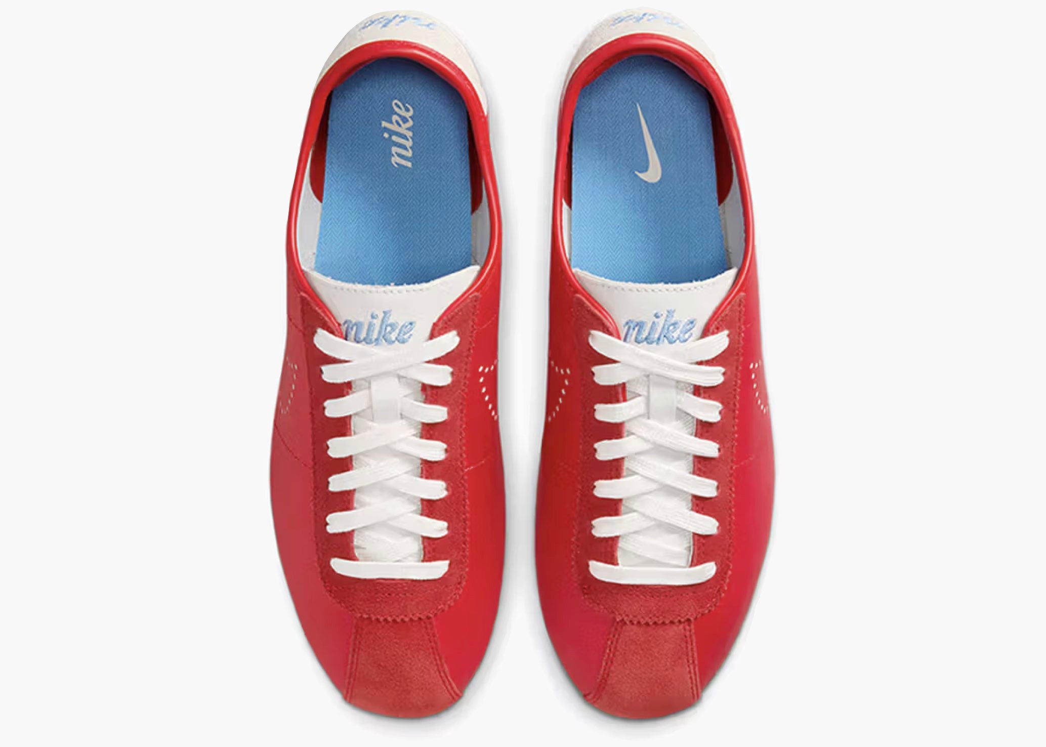 Nike Cortez Leather University Red University Blue Perforated Swoosh (W) HQ1841-600 Hype Clothinga Limited Edition