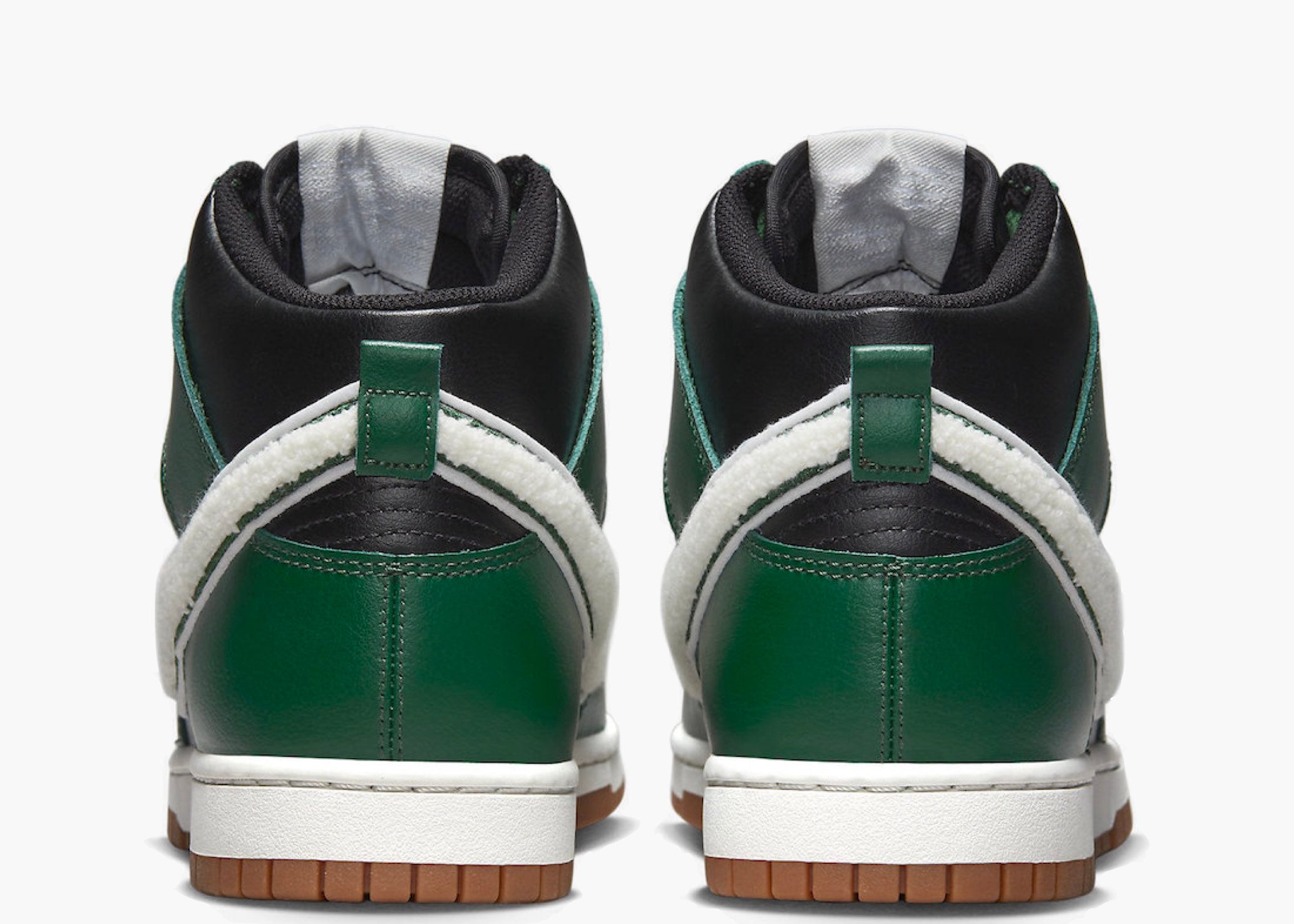 Nike Dunk High Chenille Swoosh Black Green Hype clothinga Limited Edition