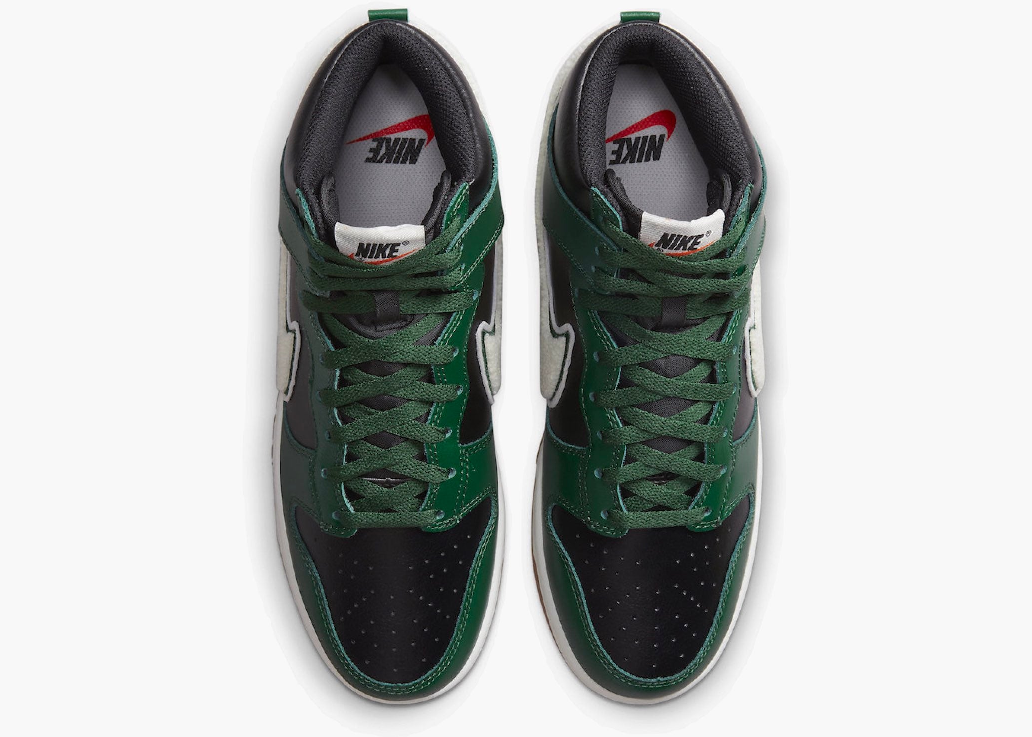 Nike Dunk High Chenille Swoosh Black Green Hype clothinga Limited Edition