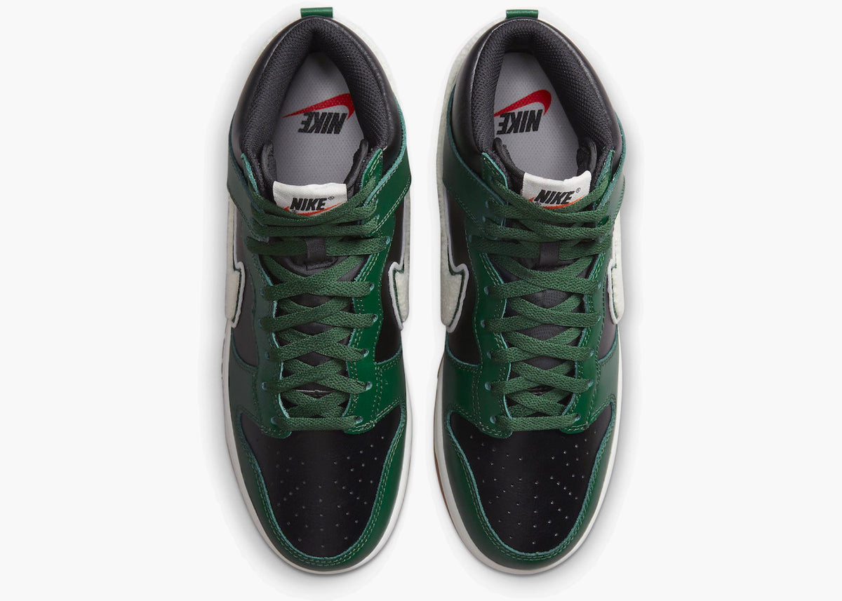 Nike Dunk High Chenille Swoosh Black Green Hype clothinga Limited Edition