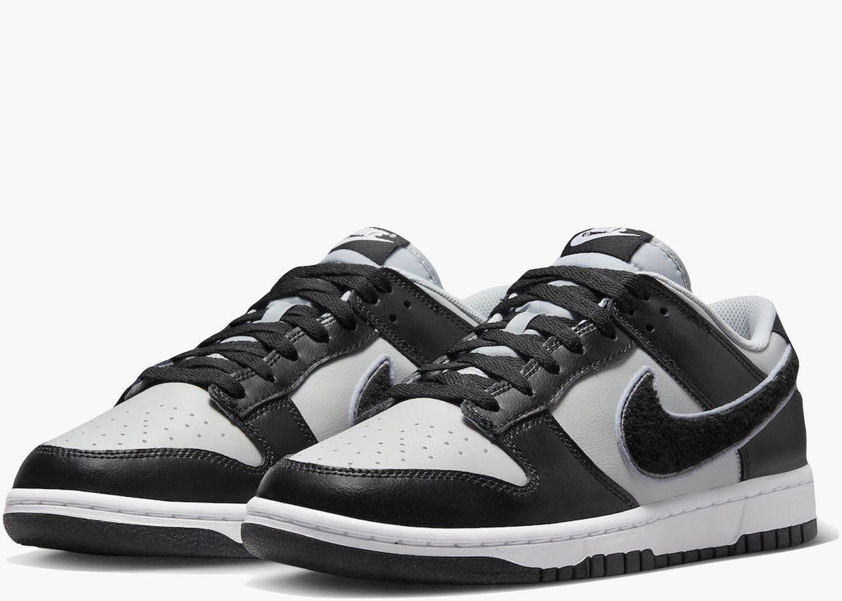 Nike Dunk Low Chenille Swoosh Black Grey DQ7683-001 Hype Clothinga Limited Edition
