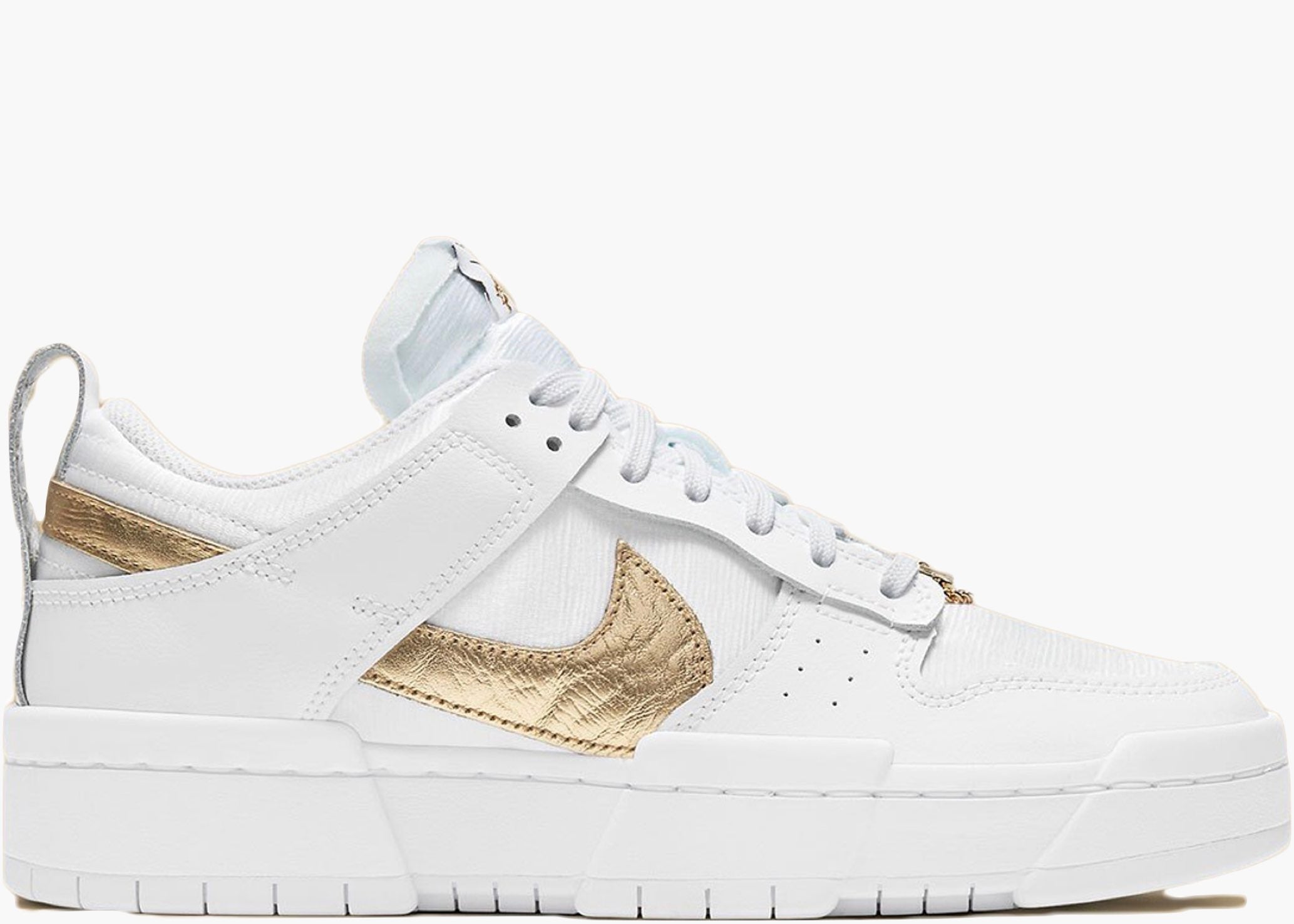 Nike Dunk Low Disrupt White Metallic Gold (W)