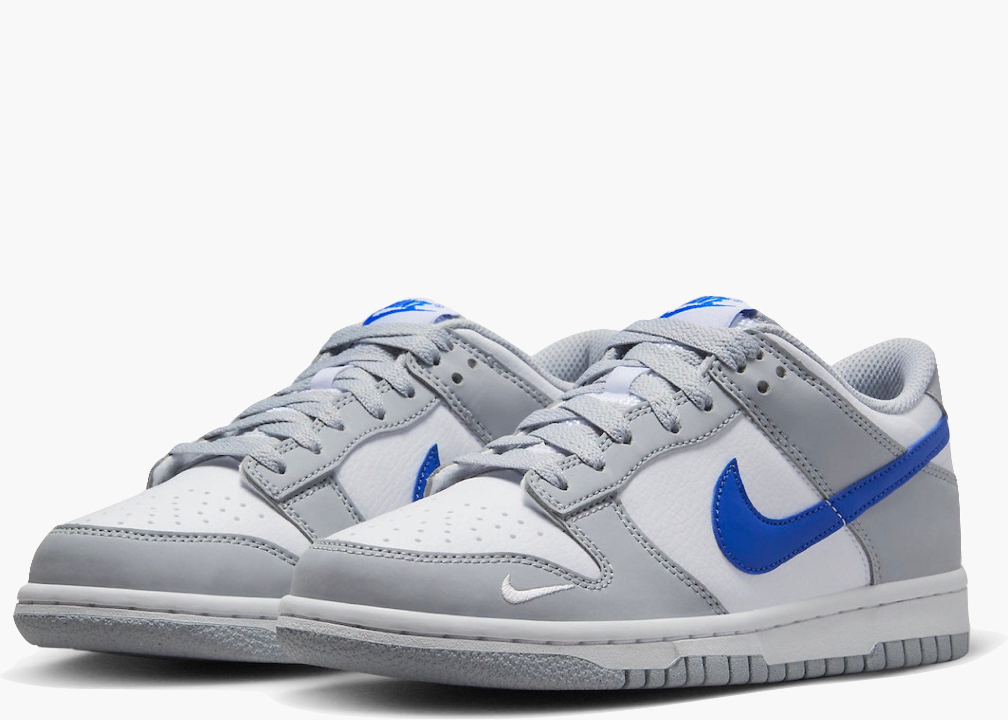 Nike Dunk Low Mini Swoosh Wolf Grey Game Royal (GS)  FN3878-001 Hype Clothinga Limited Edition