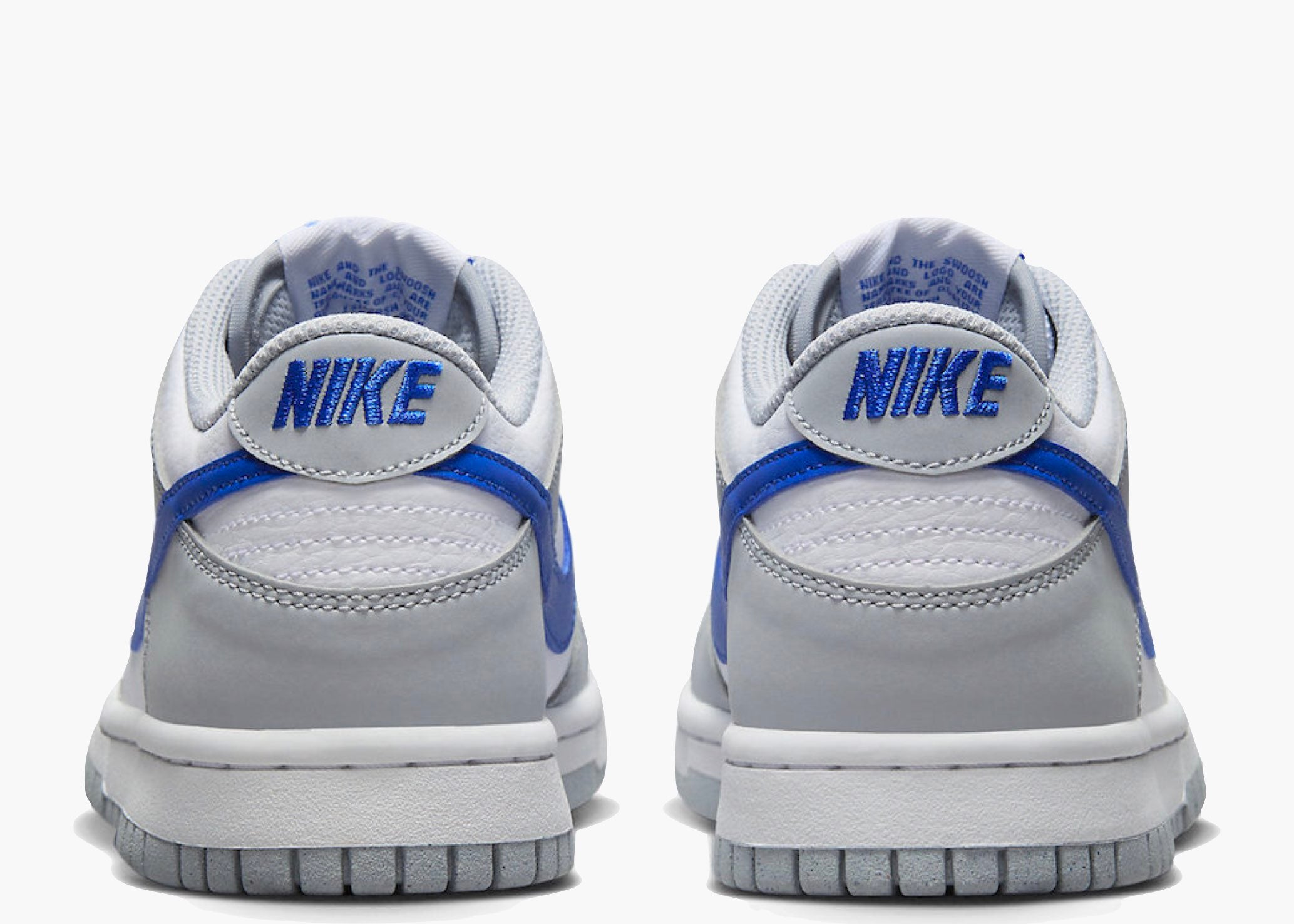 Nike Dunk Low Mini Swoosh Wolf Grey Game Royal (GS)  FN3878-001 Hype Clothinga Limited Edition