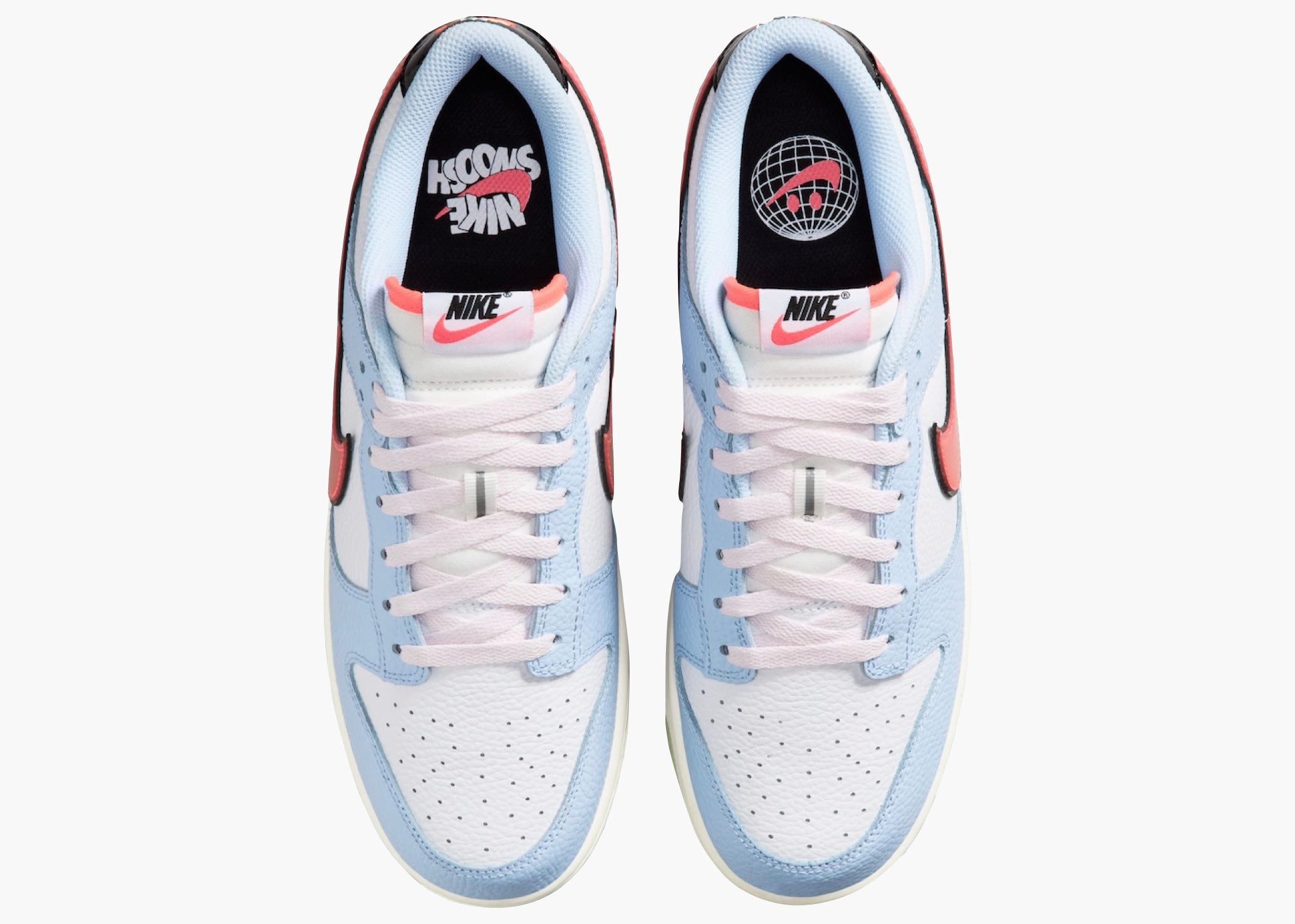 Nike Dunk Low Smiley Swoosh Bianco Hydrogen Blu Crimson IR0609-100 Hype Clothinga Limited Edition