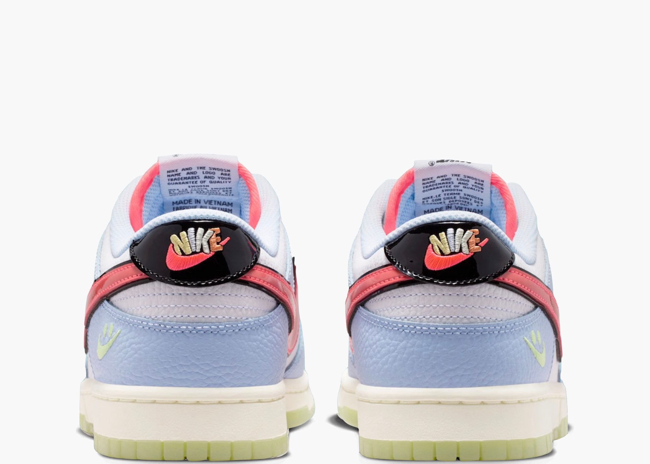 Nike Dunk Low Smiley Swoosh Bianco Hydrogen Blu Crimson IR0609-100 Hype Clothinga Limited Edition