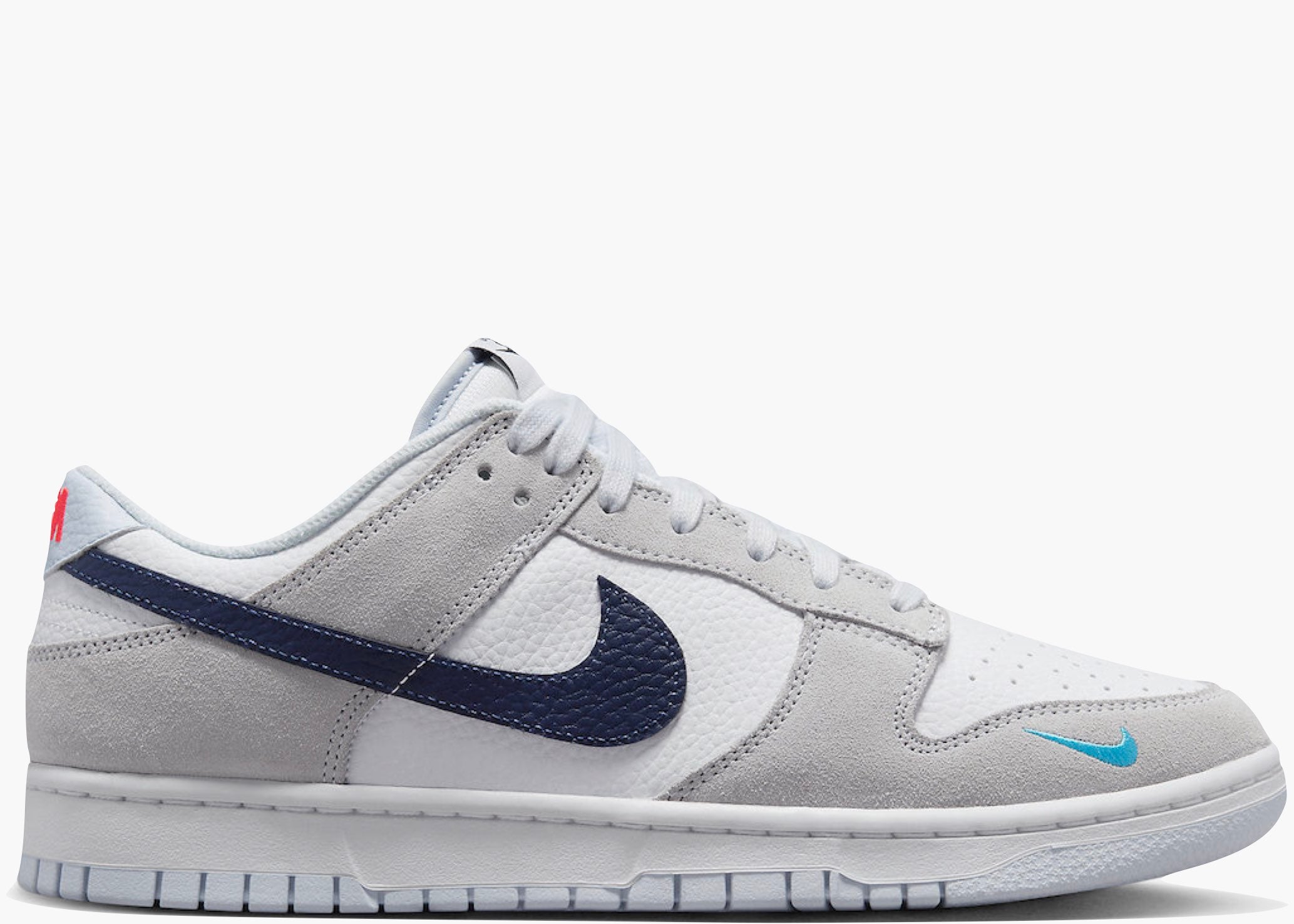 Nike Dunk Low White Grey Navy Aqua Mini Swoosh FJ4227-001 Hype Clothinga Limited Edition