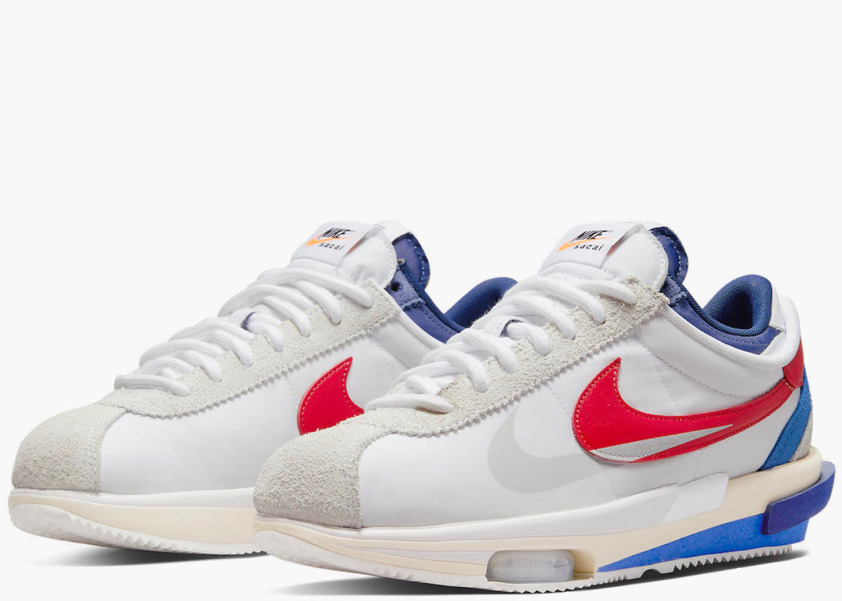 Nike Zoom Cortez SP sacai White University Red Blue DQ0581-100 Hype Clothinga Limited Edition