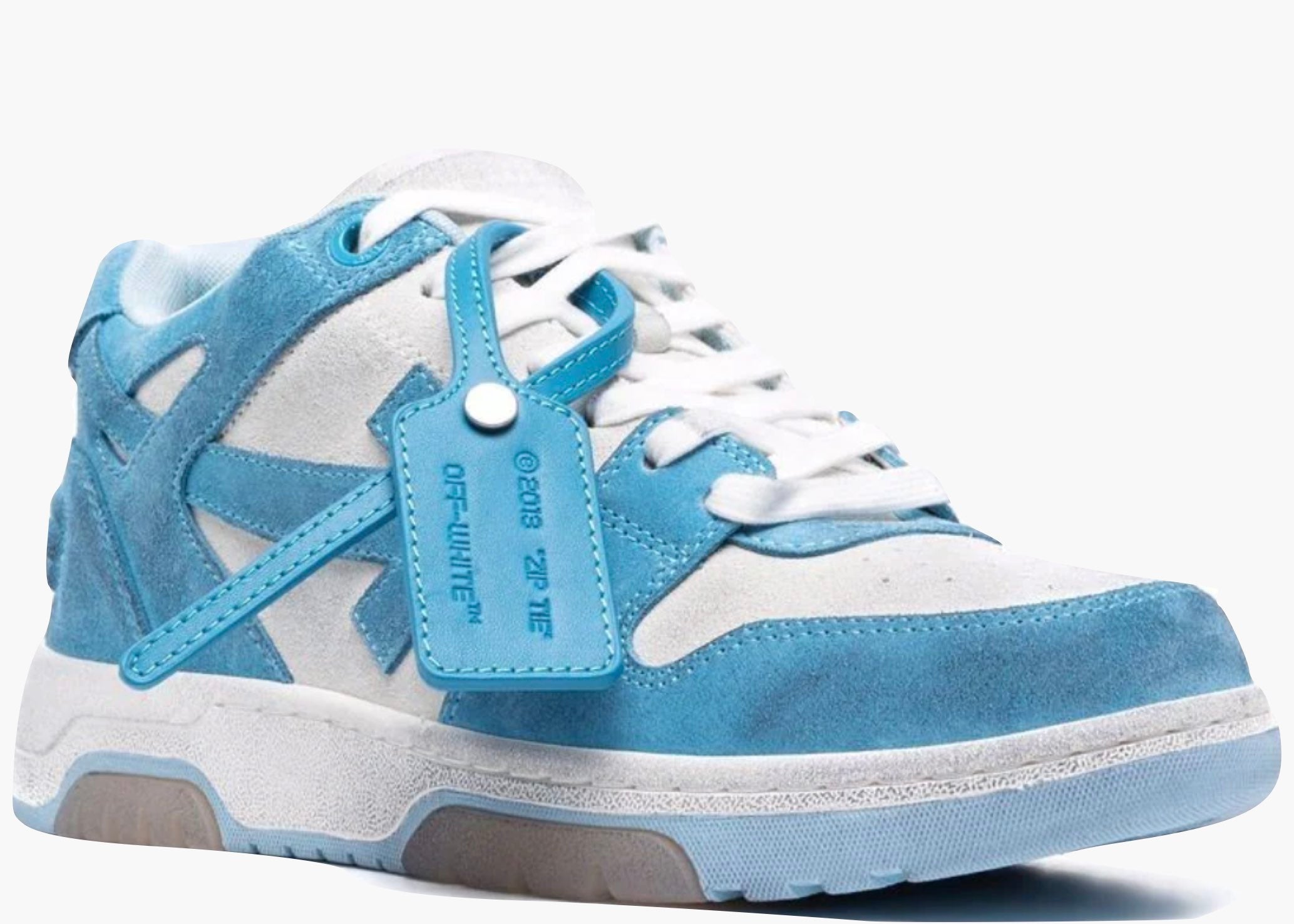 OFF-WHITE OOO Low Out Of Office Suede White Light Blue OMIA189S22LEA0080140 Hype Clothinga Limited Edition