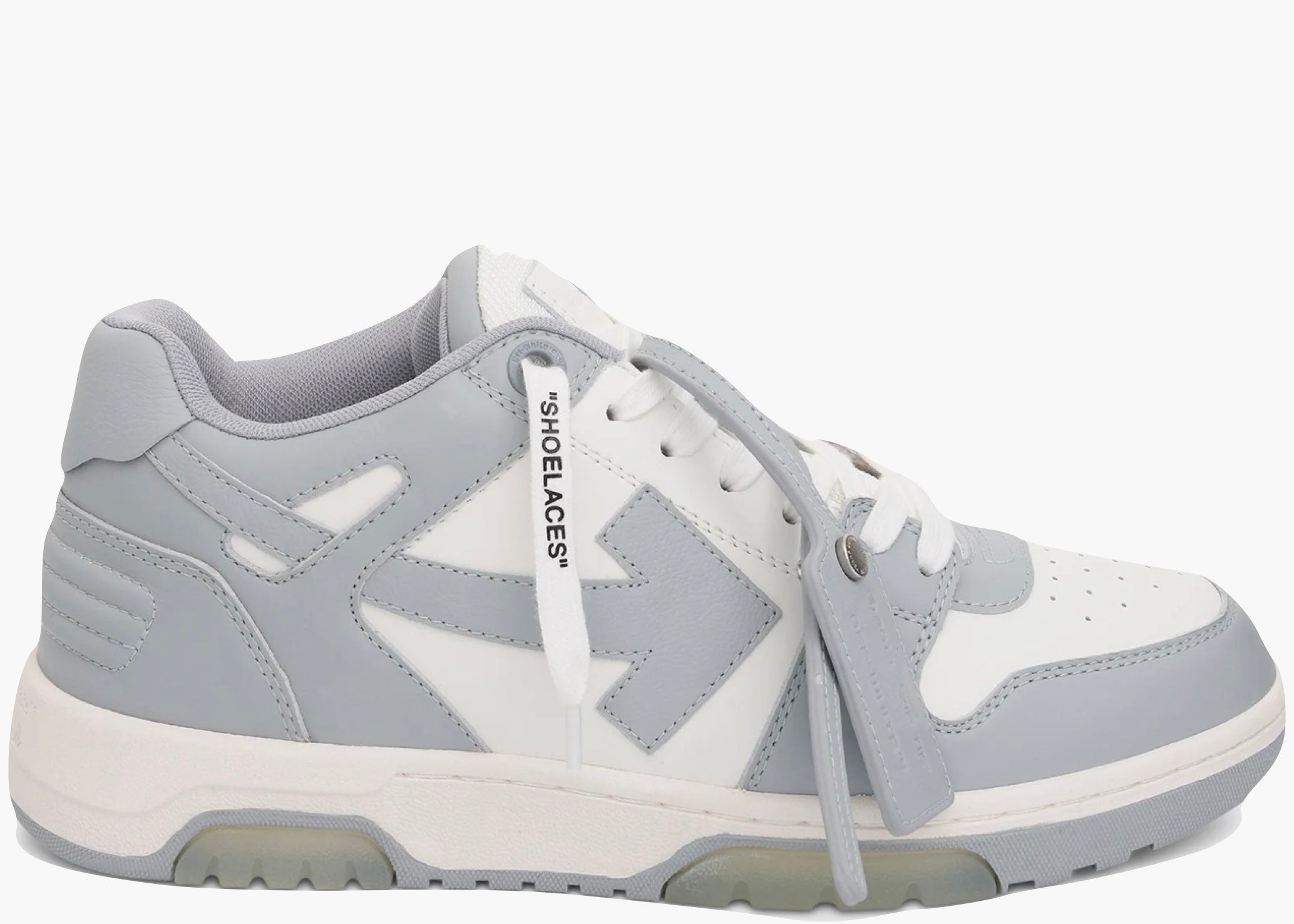 OFF-WHITE Out Of Office "OOO" Low Tops Grey White OMIA189S22LEA0010109 Hype Clothinga Limited Edition