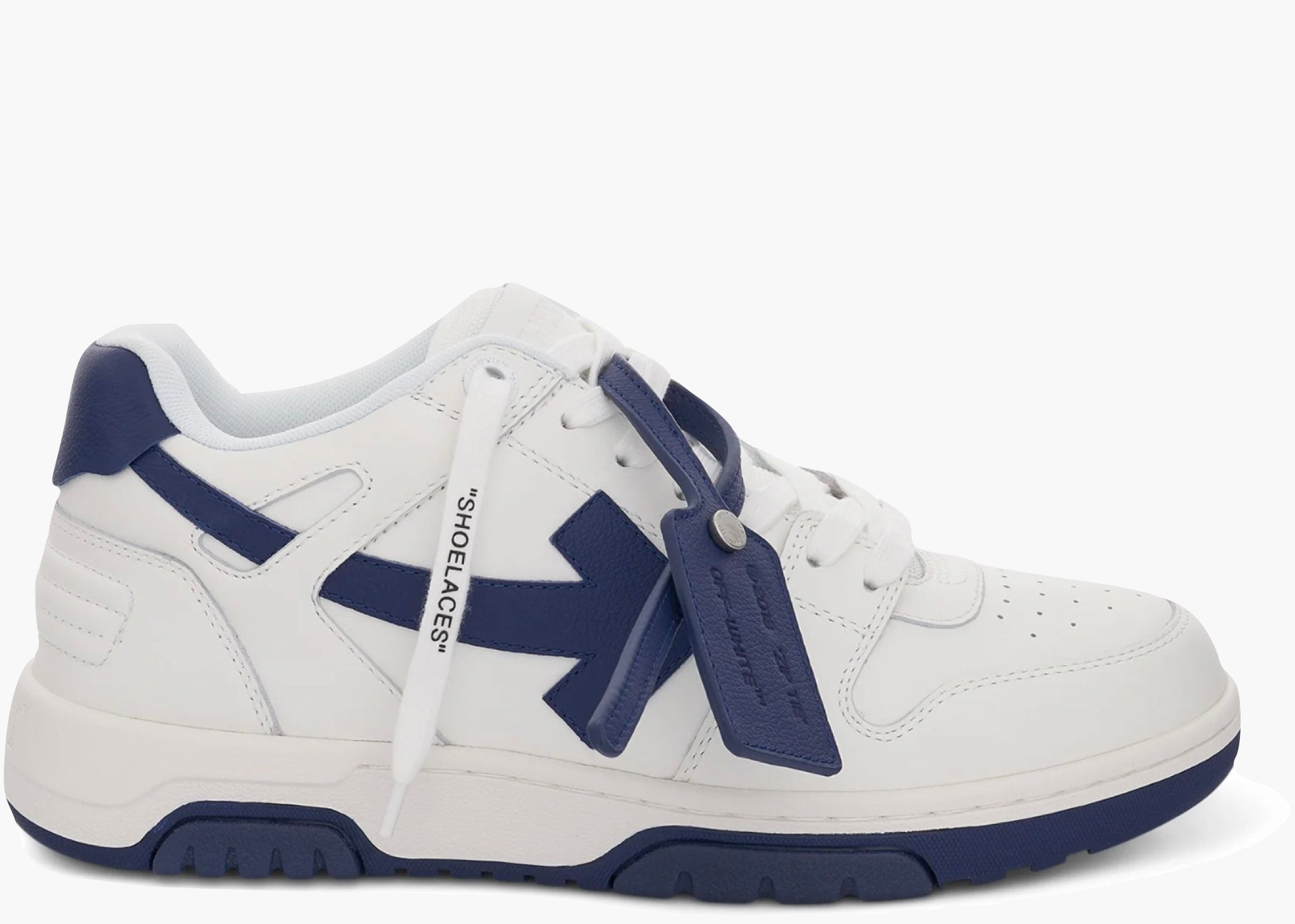 OFF-WHITE Out Of Office OOO Low Tops White White Navy Blue OMIA189F22LEA0010146 Hype Clothinga Limited Edition