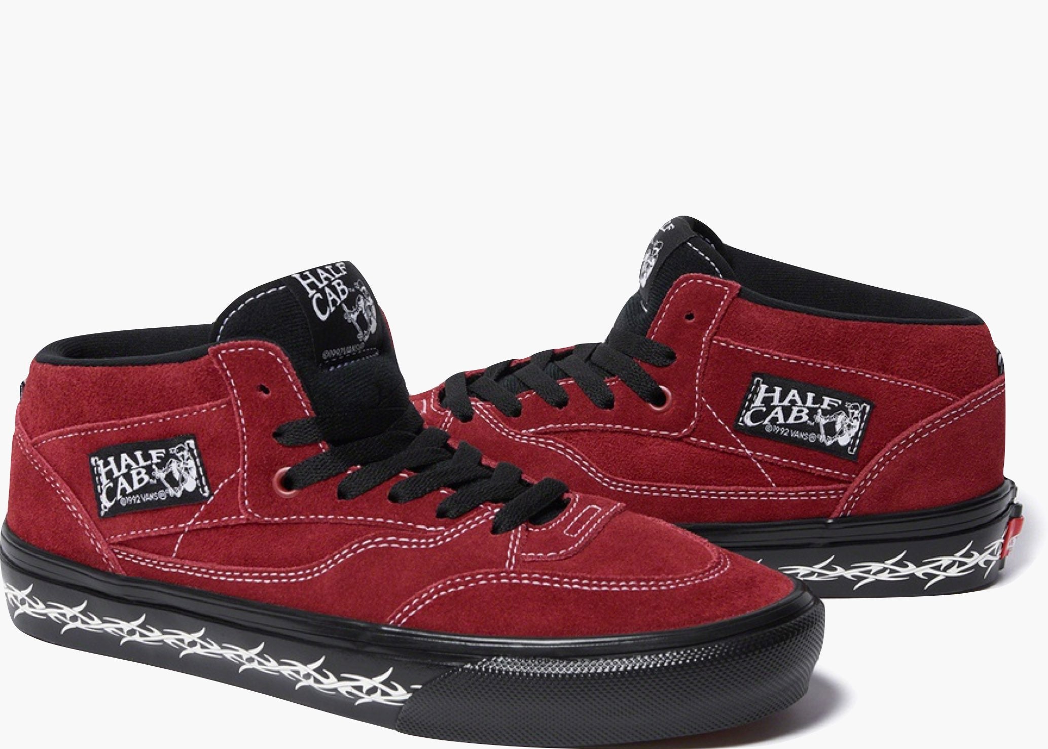 Vans Skate Half Cab Supreme Tribal Barbed Wire Burgundy Hype Clothinga Limited Edition