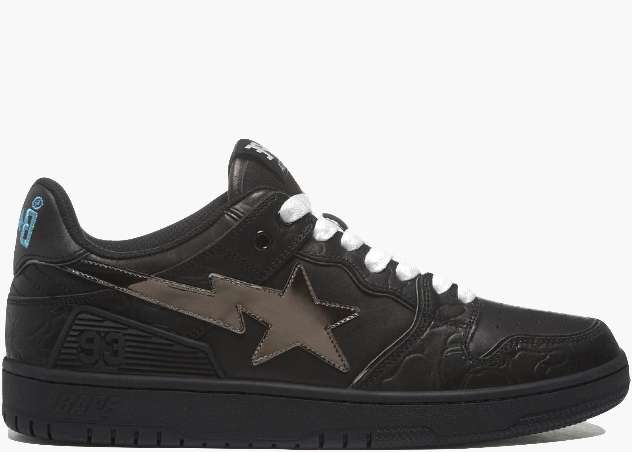 A Bathing Ape Bape SK8 Sta Black Silver