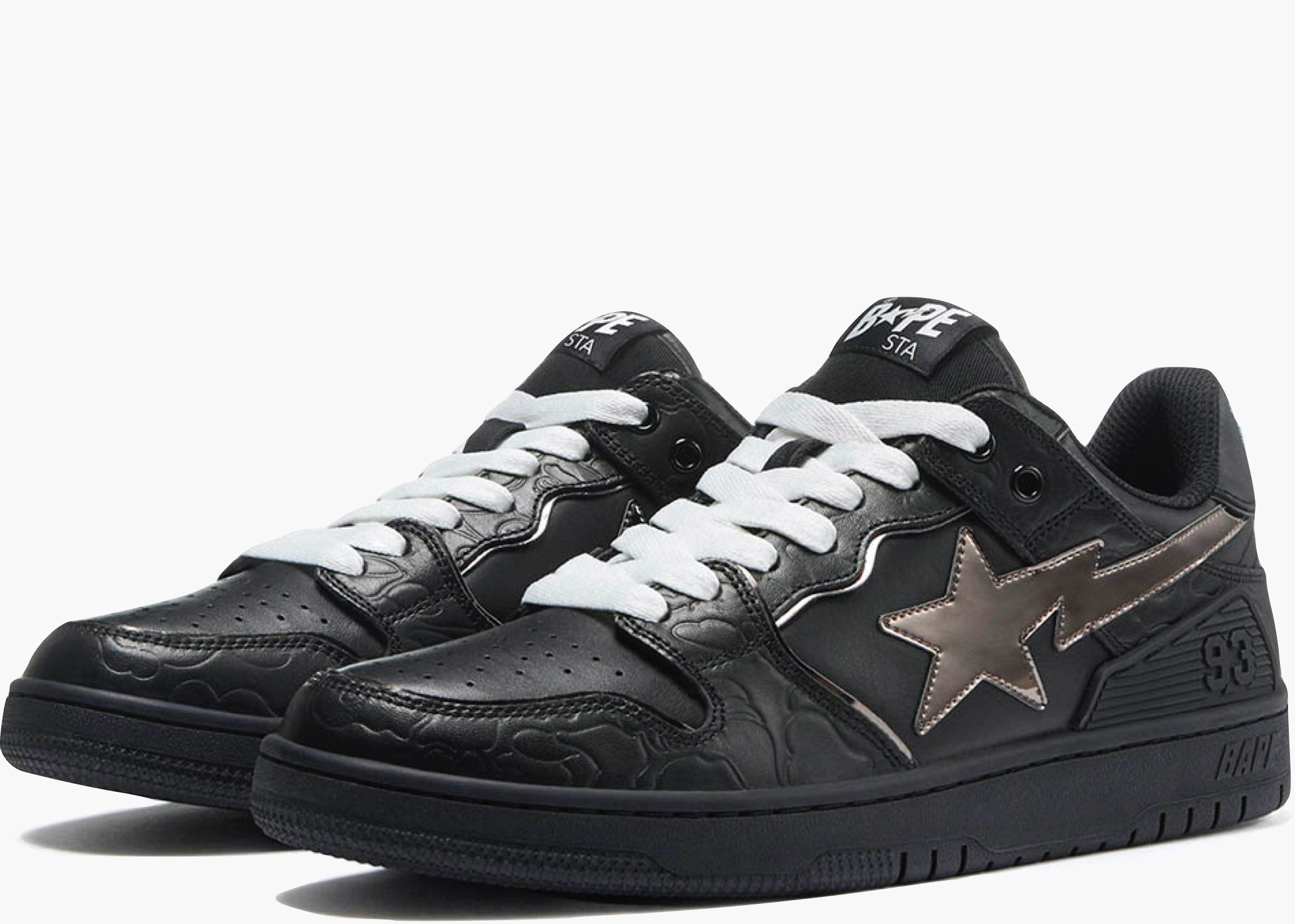 A Bathing Ape Bape SK8 Sta Black Silver