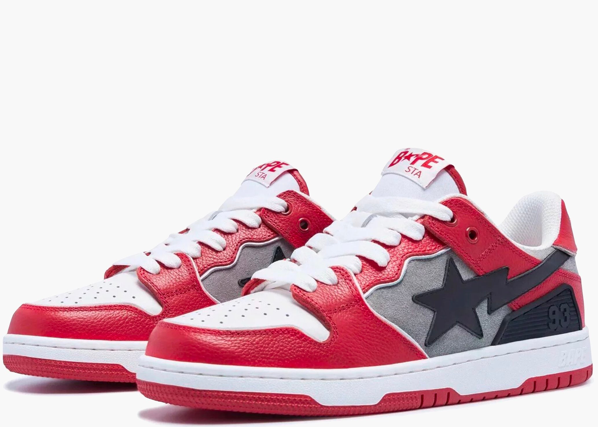 A Bathing Ape Bape SK8 Sta Red Grey Hype lothinga Limited Edition