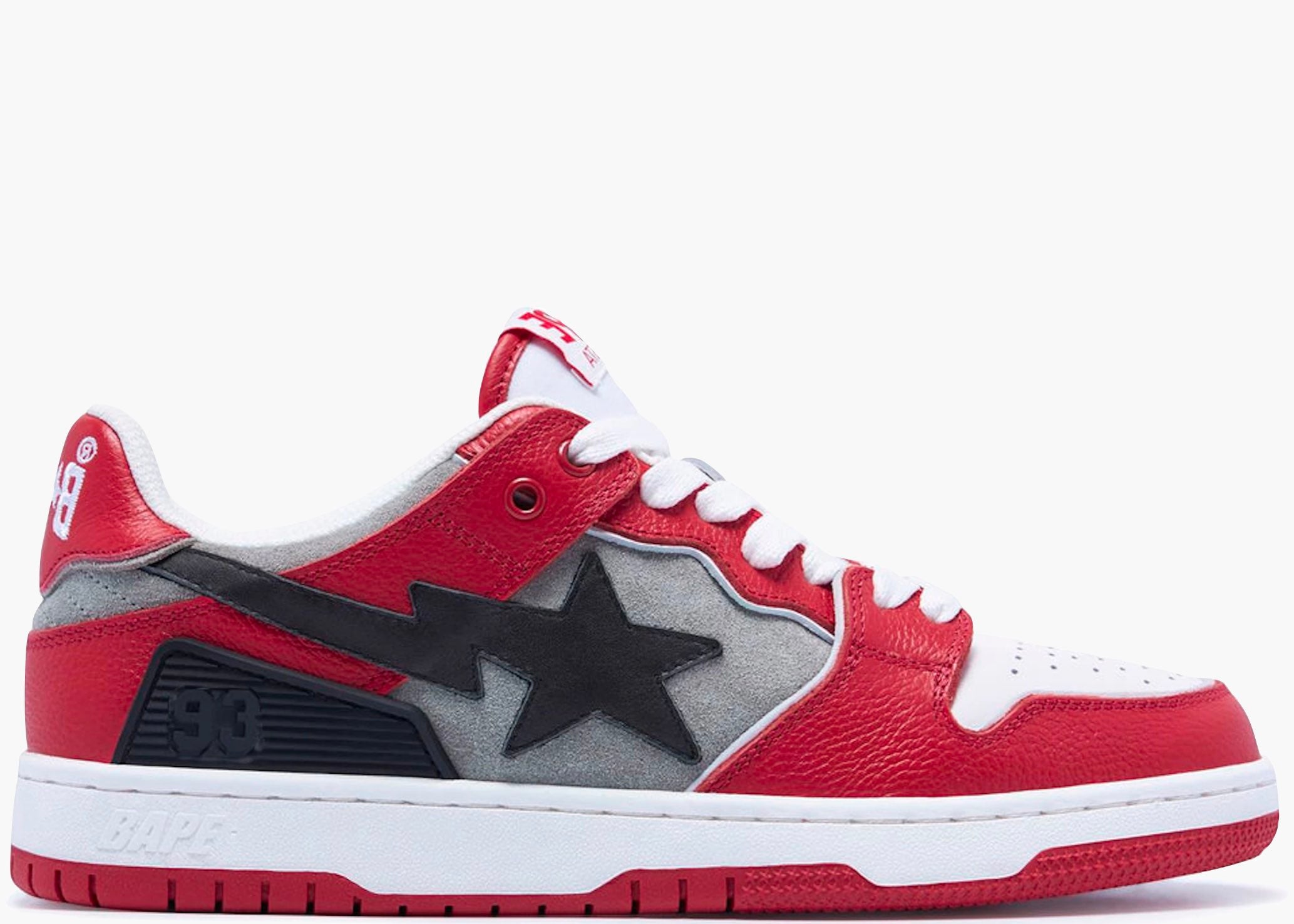 A Bathing Ape Bape SK8 Sta Red Grey Hype lothinga Limited Edition