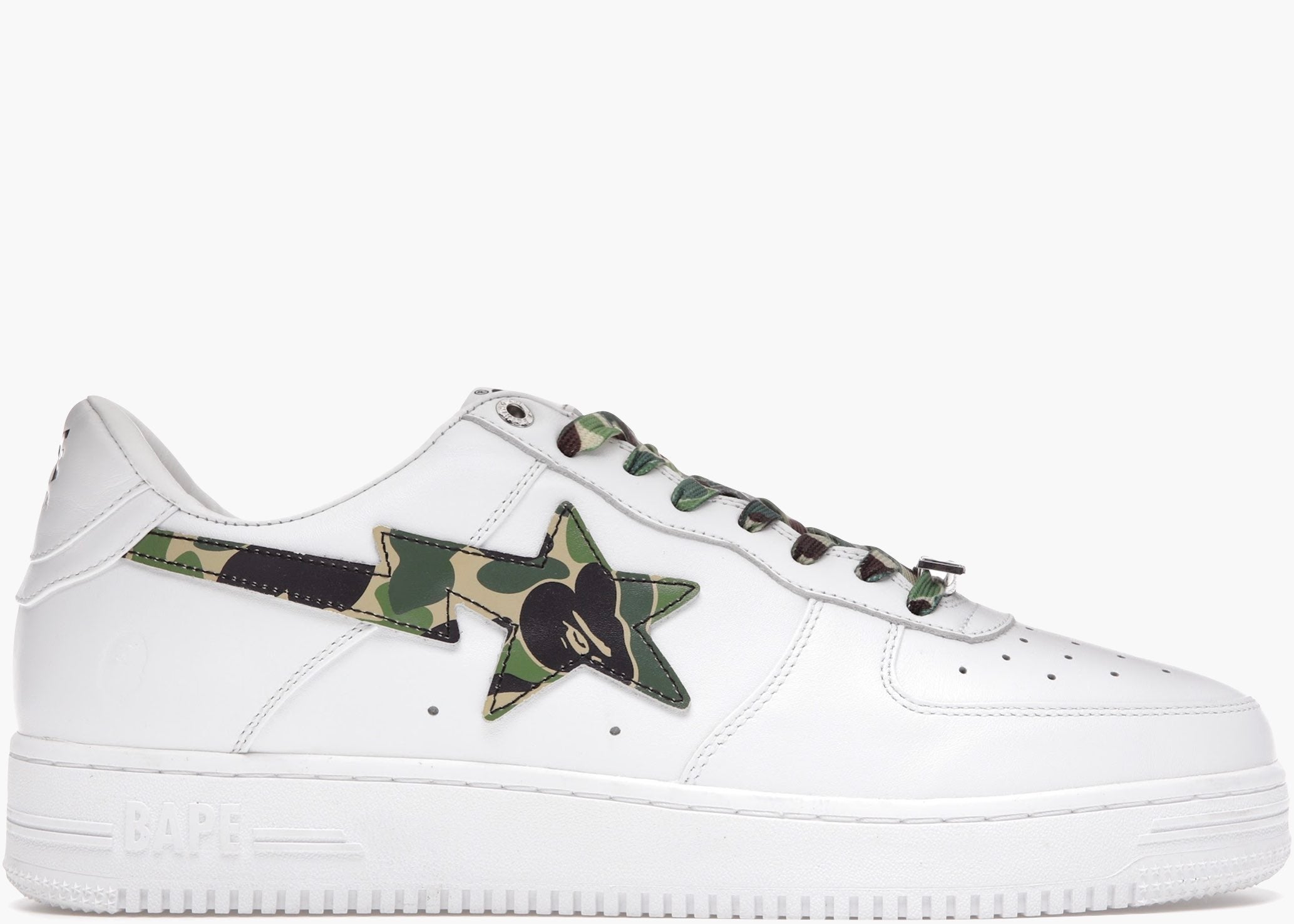 A Bathing Ape Bape Sta Low White ABC Camo Green
