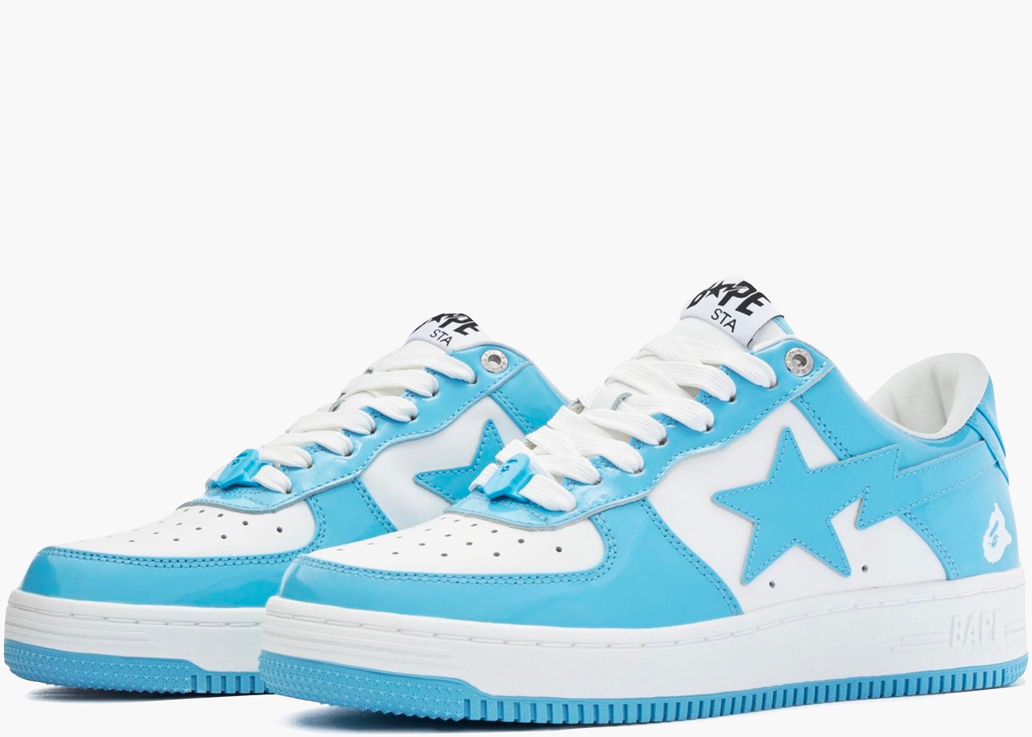 A Bathing Ape Bape Sta Patent Leather Blue White Hype clothinga Limited Edition
