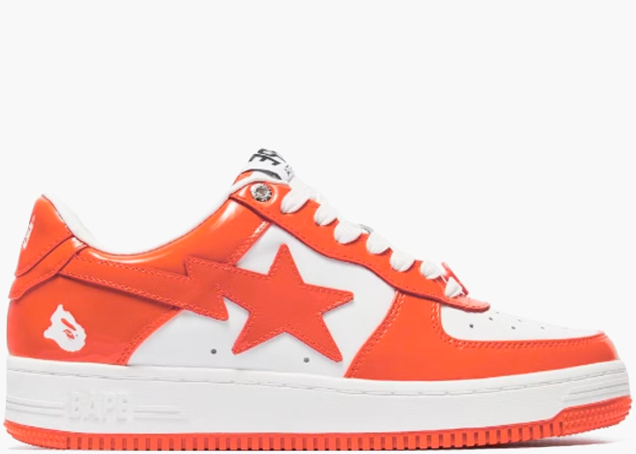 A Bathing Ape Bape Sta Patent Leather Orange White Hype Clothinga Limited Edition