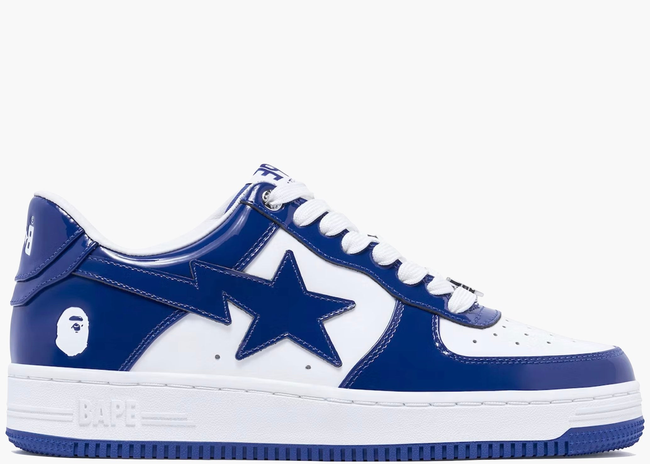 A Bathing Ape Bape Sta Patent Leather White Blue (2023) Hype Clothinga Limited Edition