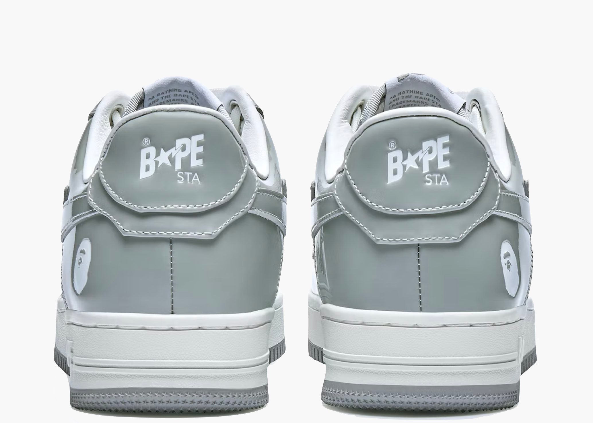 A Bathing Ape Bape Sta Patent Leather White Grey (2023) Hype Clothinga Limited Edition