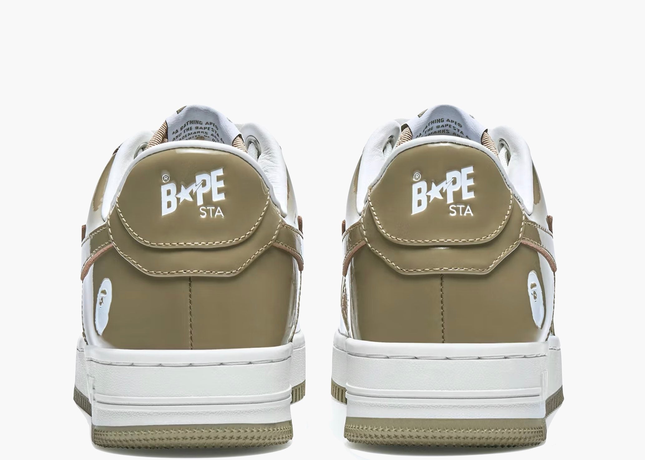A Bathing Ape Bape Sta Patent Leather White Khaki (2023) Hype Clothinga Limited Edition