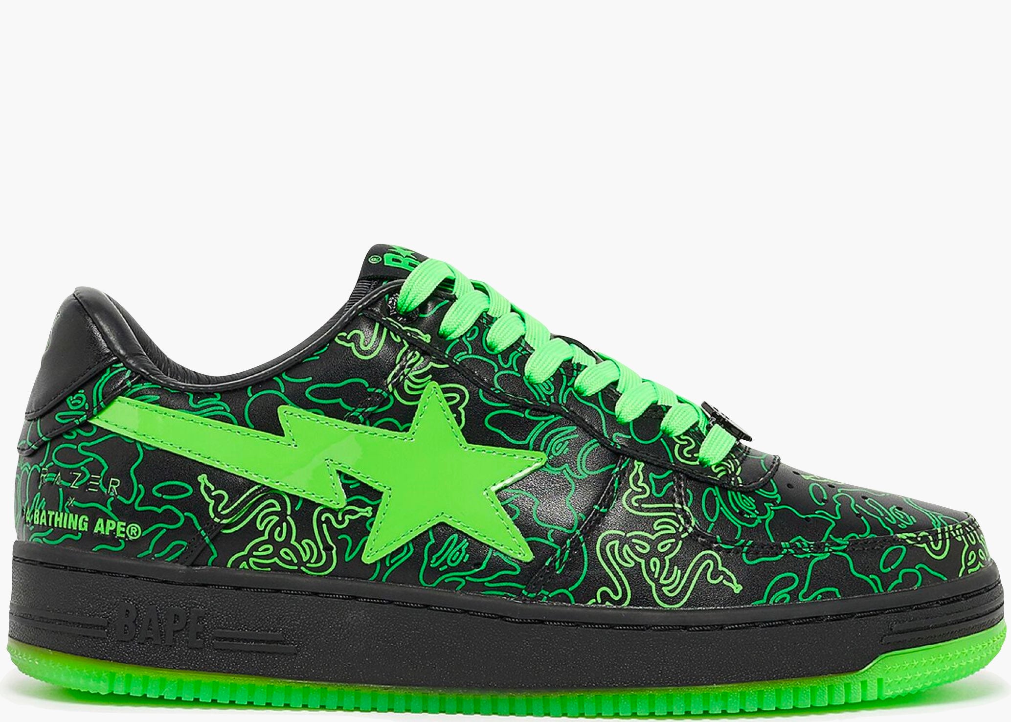A Bathing Ape Bape Sta Razer Black Green Hype Clothinga Limited Edition