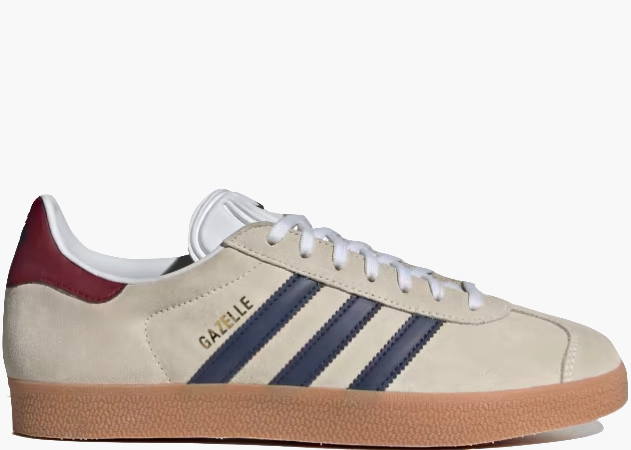 Adidas Gazelle Beige Dark Blue Collegiate Burgundy IE0546 Hype Clothinga Limited Edition