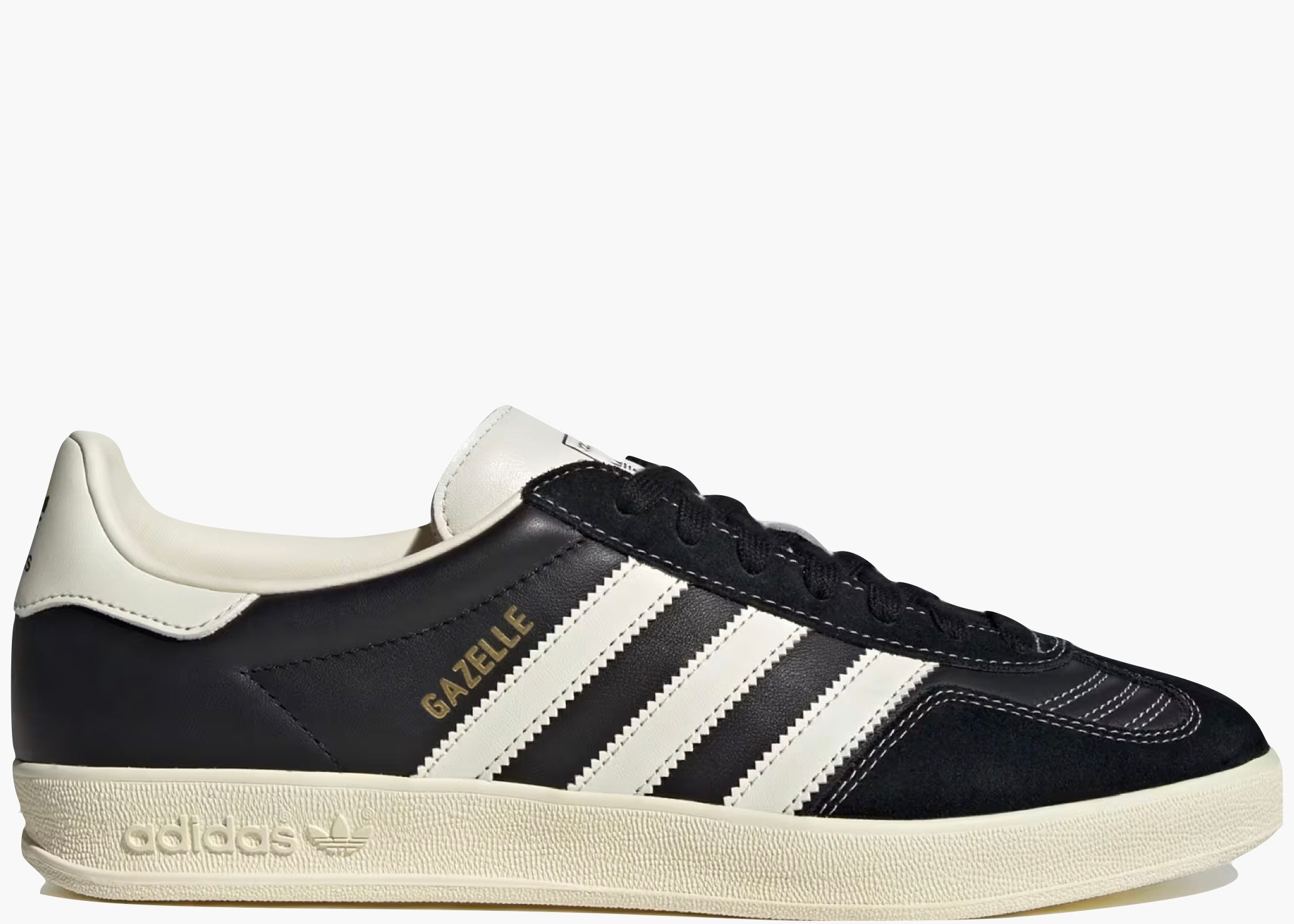 Adidas Gazelle Indoor Core Black Cream White Gold Metallic JQ8385 Hype Clothinga Limited Edition