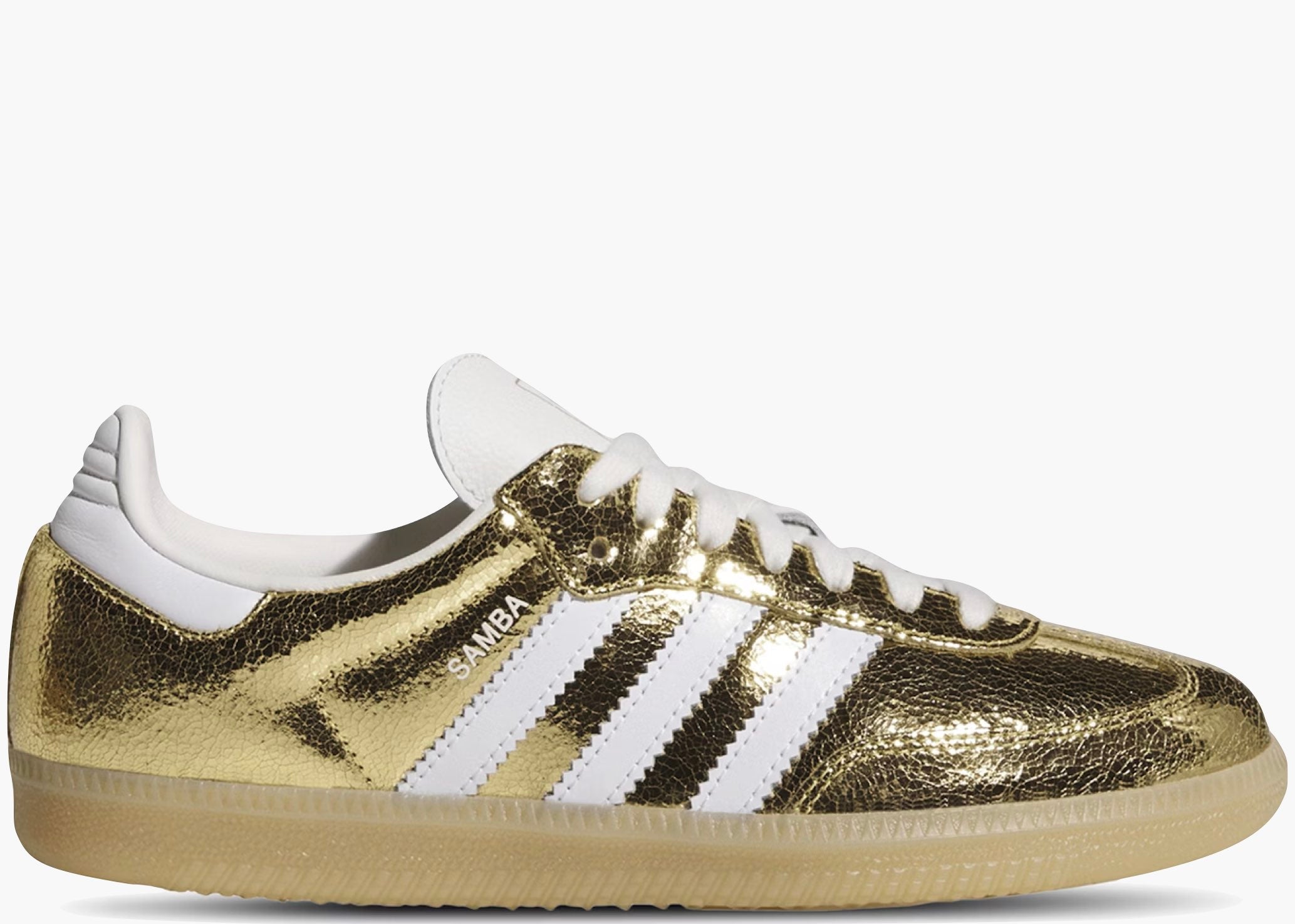 Adidas Samba OG Gold Metallic Cracked Leather (W) KI5719 Hype Clothinga Limited Edition