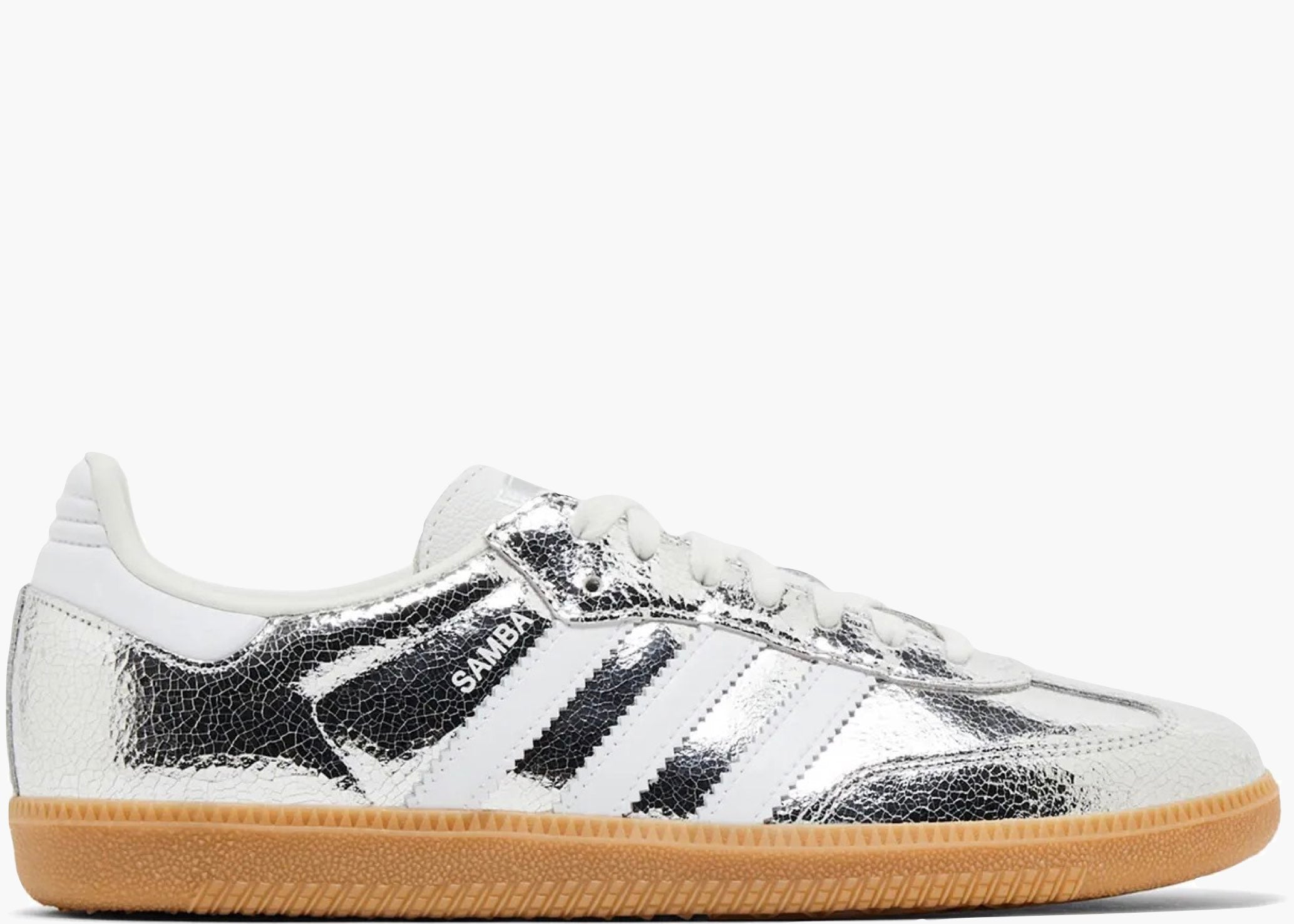 Adidas Samba OG Silver Metallic Cracked Leather (W) JR0035 Hype Clothinga Limited Edition