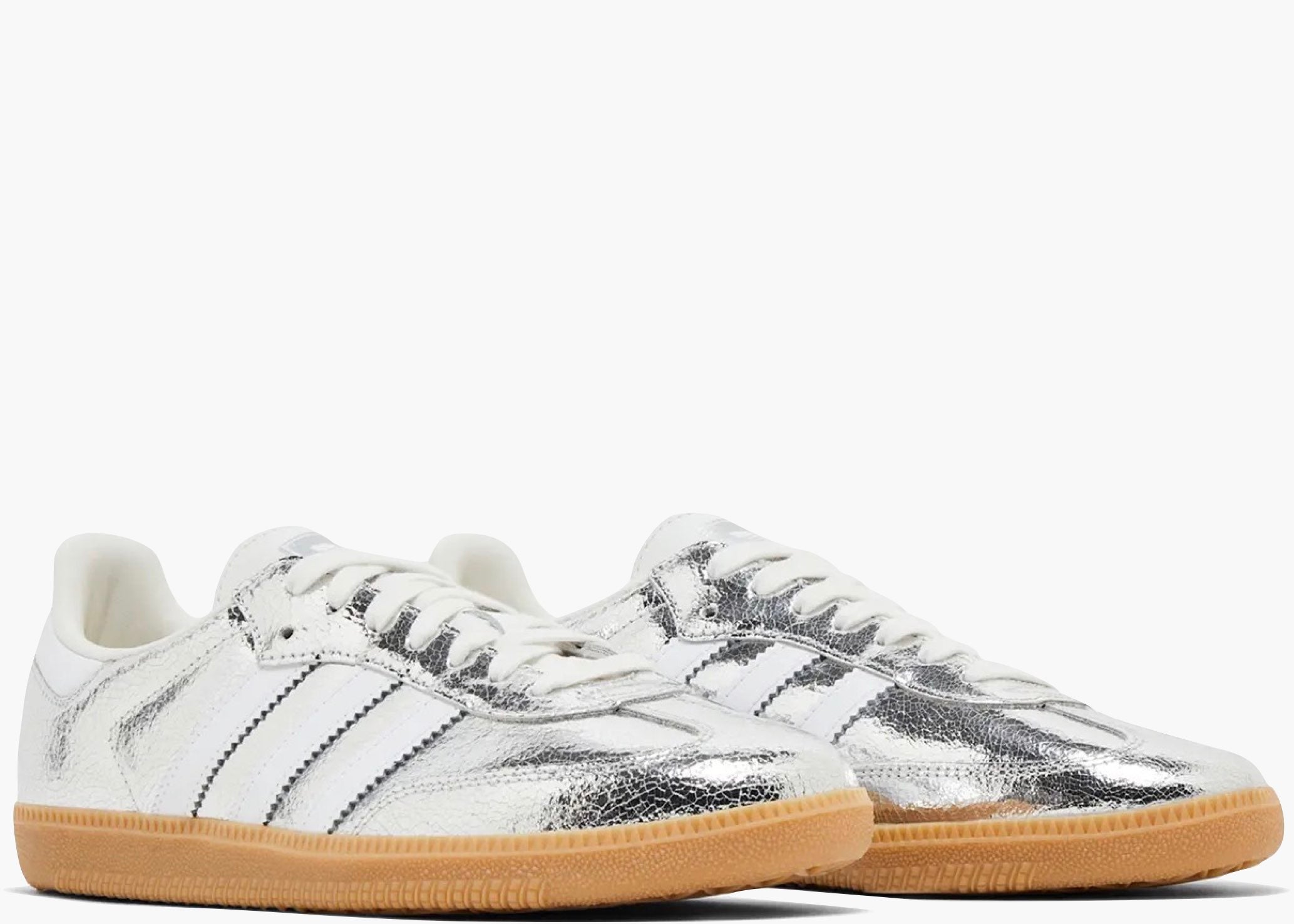 Adidas Samba OG Silver Metallic Cracked Leather (W) JR0035 Hype Clothinga Limited Edition