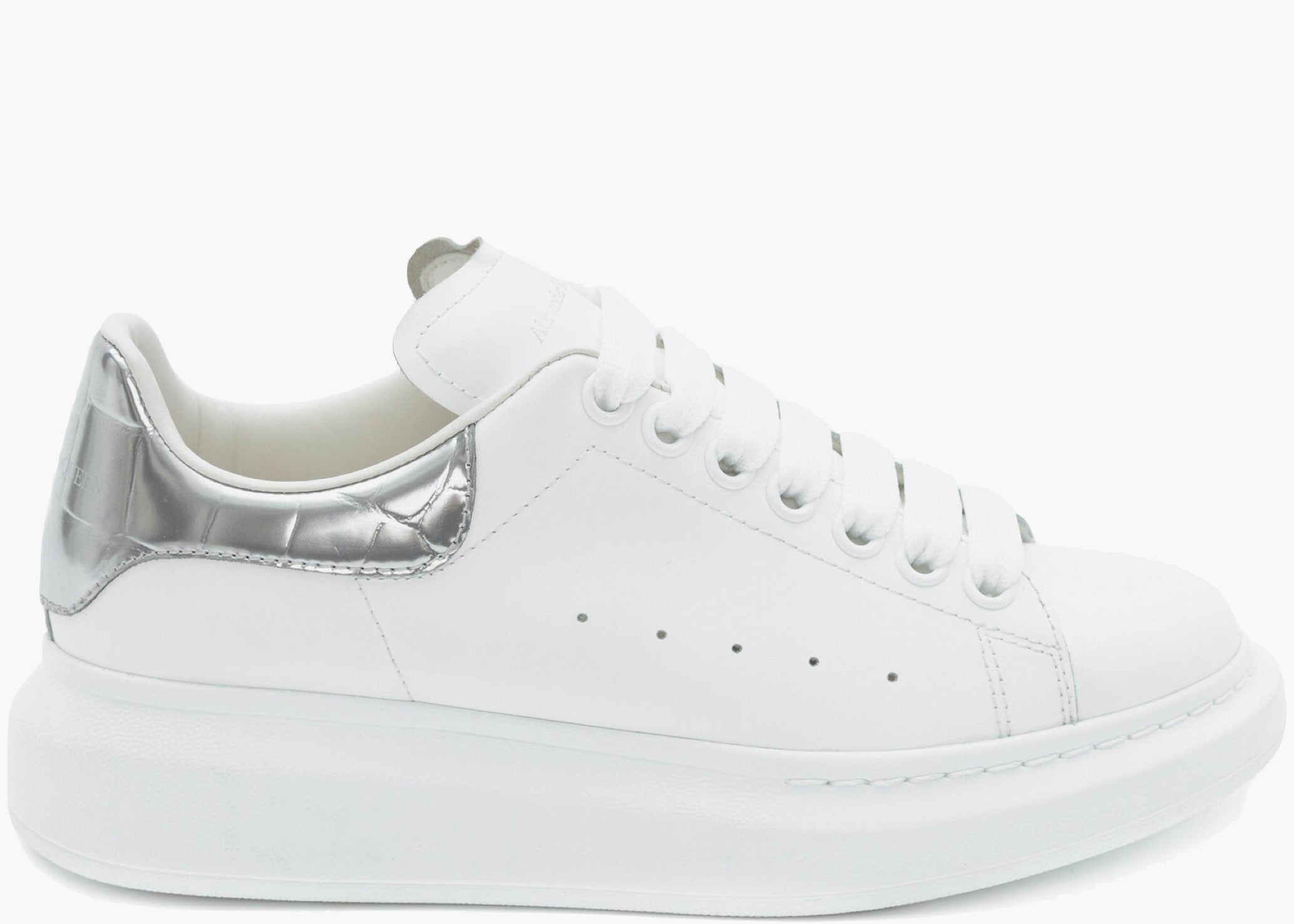 Alexander McQueen Oversized White Silver Croco (W)

