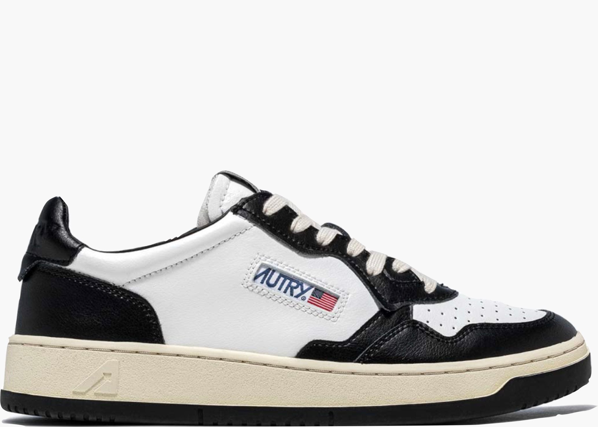 Autry Medalist Leather Low Black White