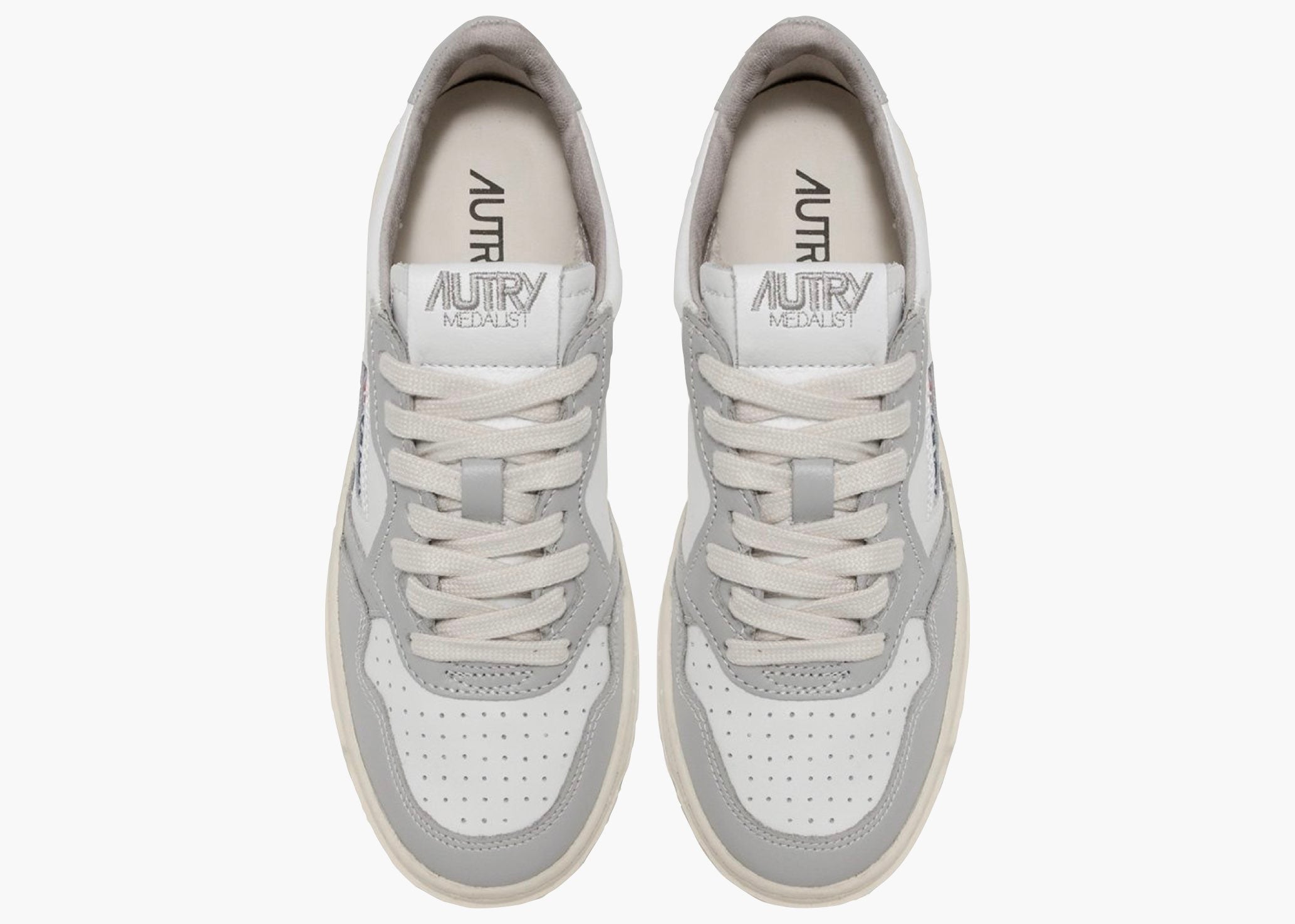 Autry Medalist Leather Low Grey White  AULM-WB10 Hype Clothinga Limited Edition