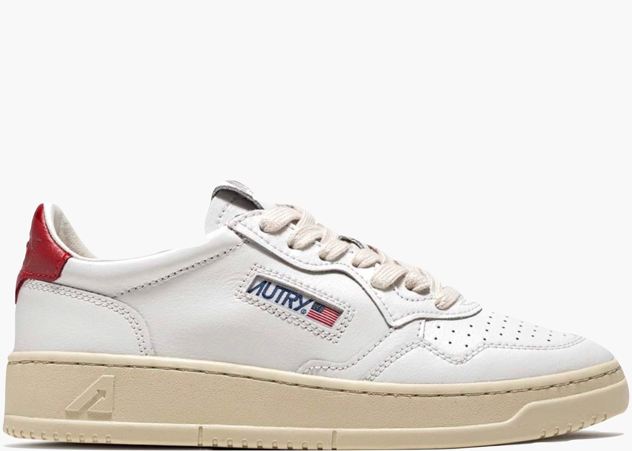 Autry Medalist Leather Low White Red  AULM-LL21 Hype Clothinga Limited Edition