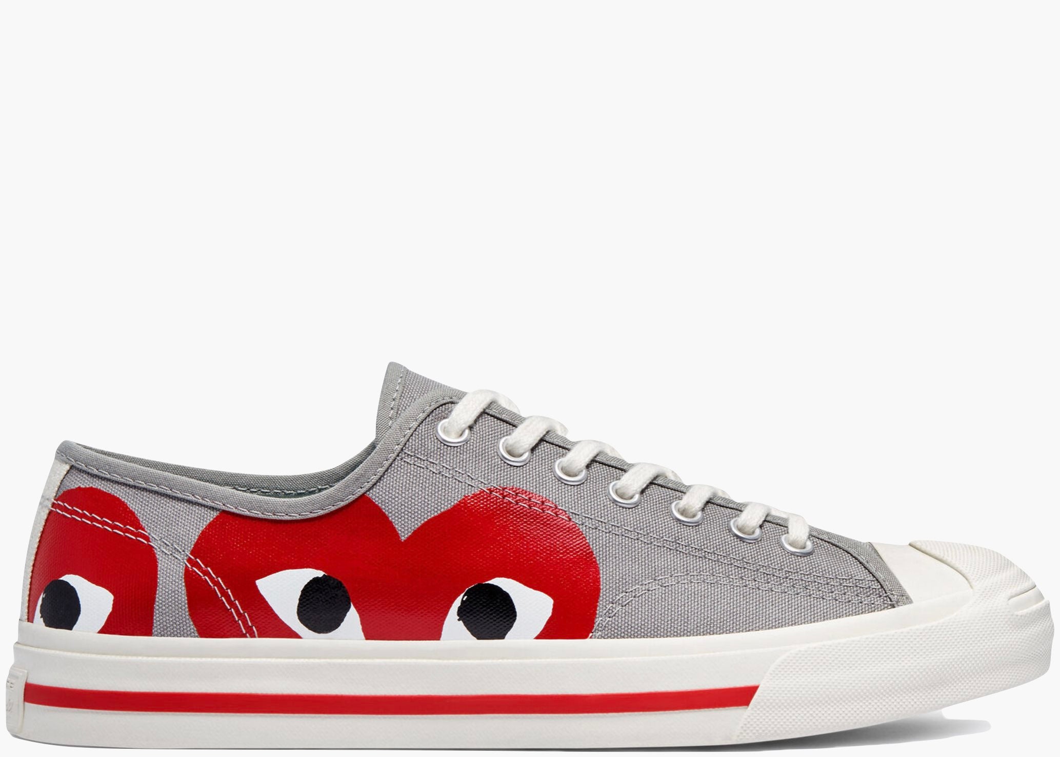 Converse Jack Purcell Comme Des Garcons PLAY Grey Red. hype Clothinga