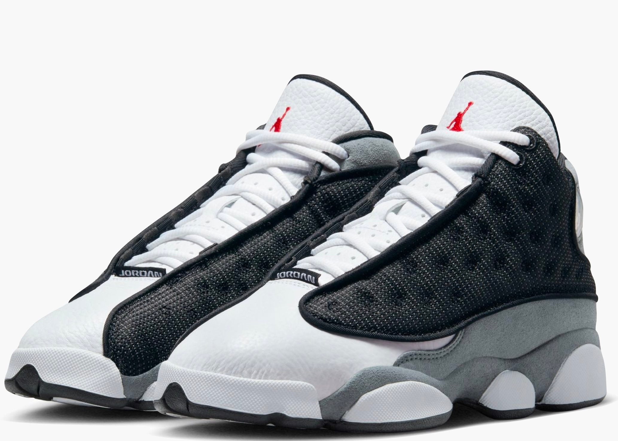 black and gray jordan 13