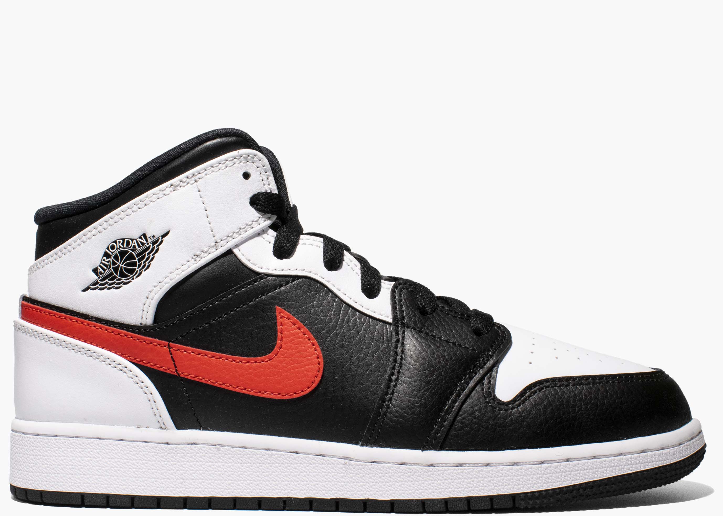 Jordan 1 Mid White Black Chile Red (GS) 554725-075 Hype Clothinga Limited Edition